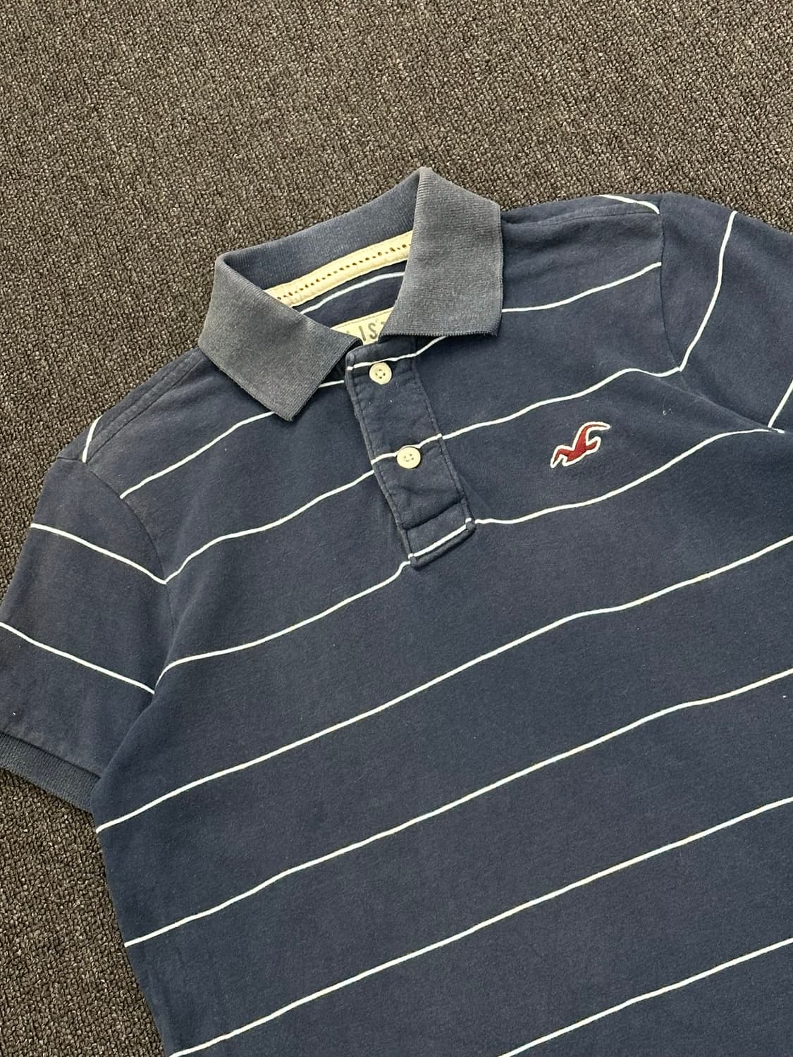 S)홀리스터 빈티지 스트라이프 네이비 카라 반팔 상품이미지2