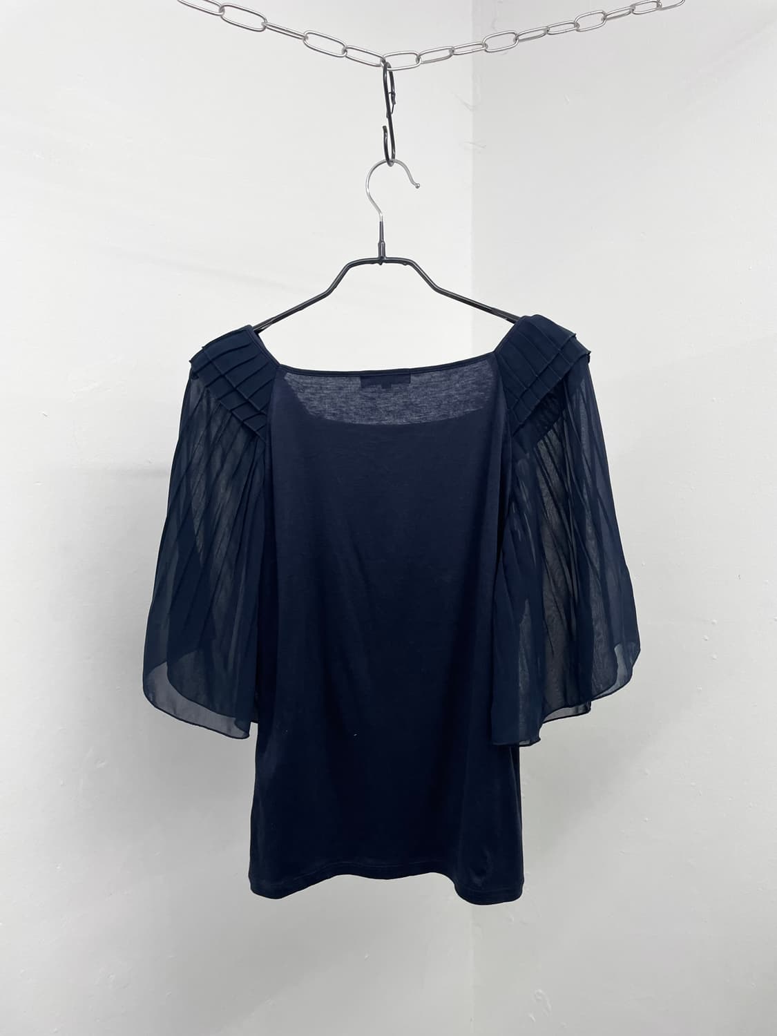 네이비 플리츠 프릴 탑 상품이미지6