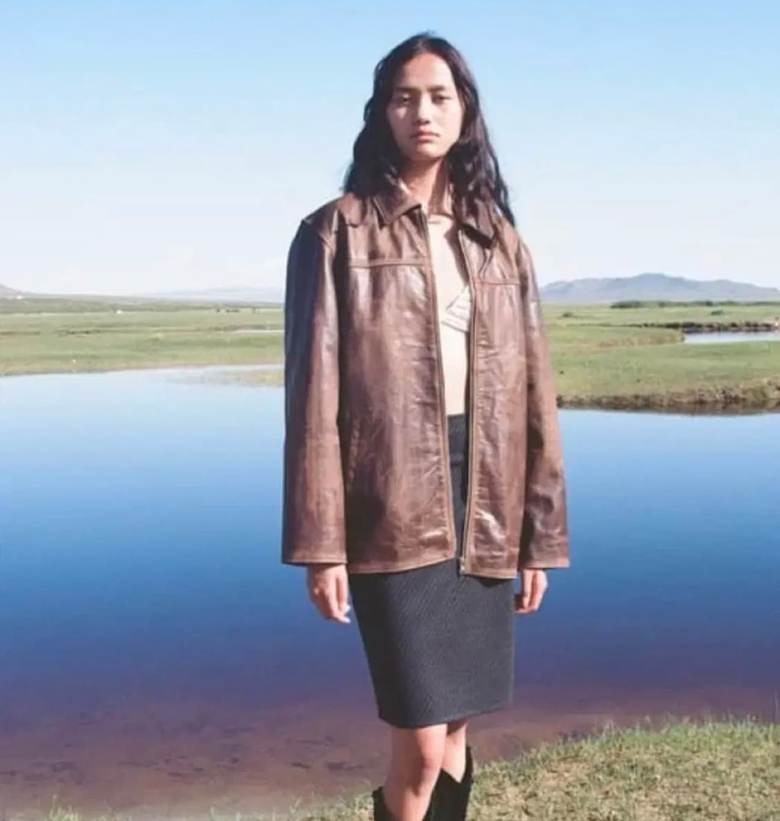 NUUANU/ 누아누/ 레더 자켓/ 누아누 브라운 레더자켓 상품이미지9