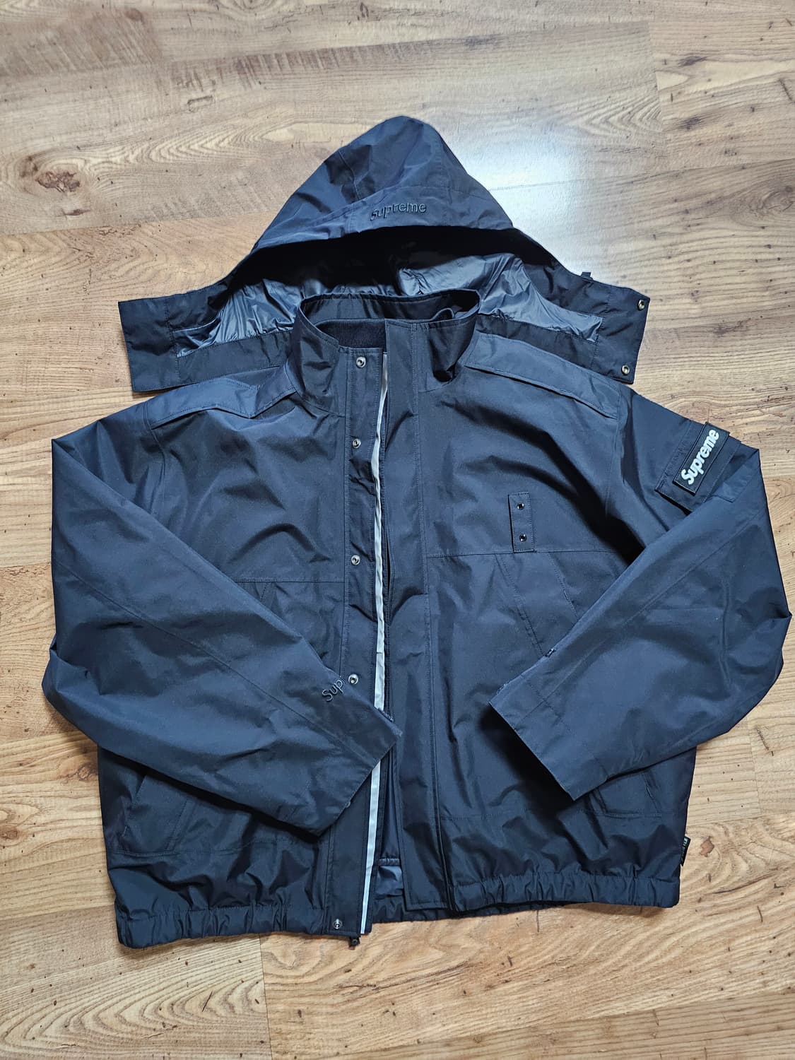 [S] 25SS 슈프림 투인원 고어텍스 쉘 자켓 블랙 상품이미지2