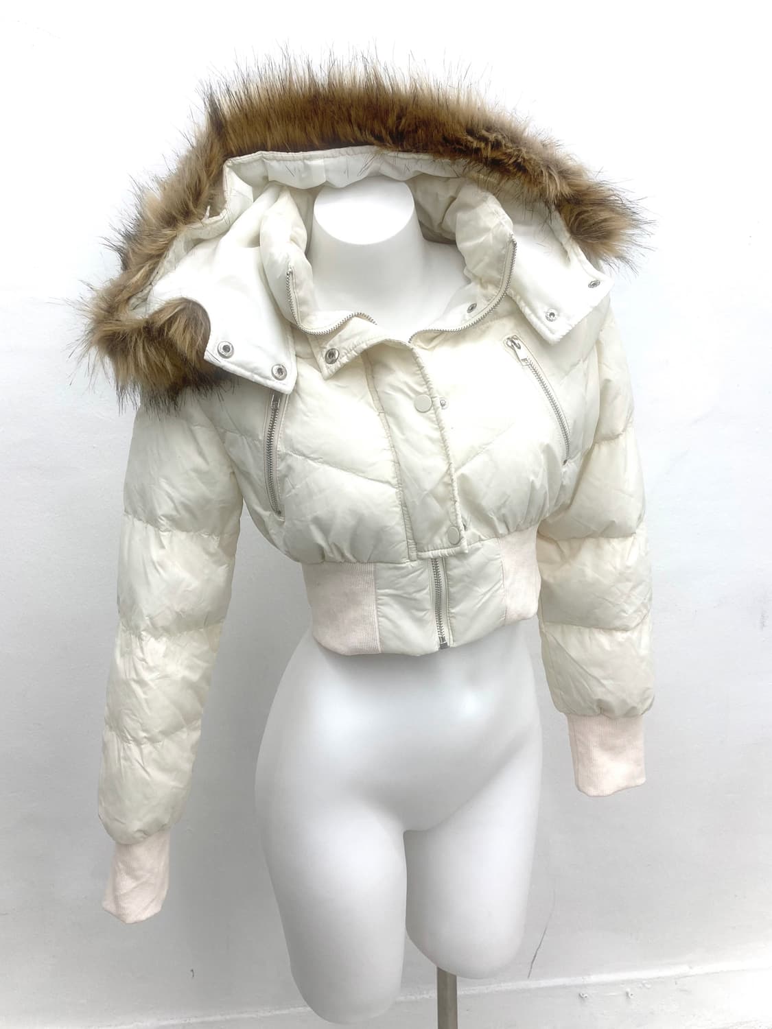 Ivory fur padded jacket 상품이미지1