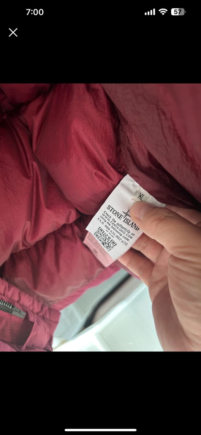 스톤아일랜드 크링클립스 롱패딩 버건디 xl 상품이미지6