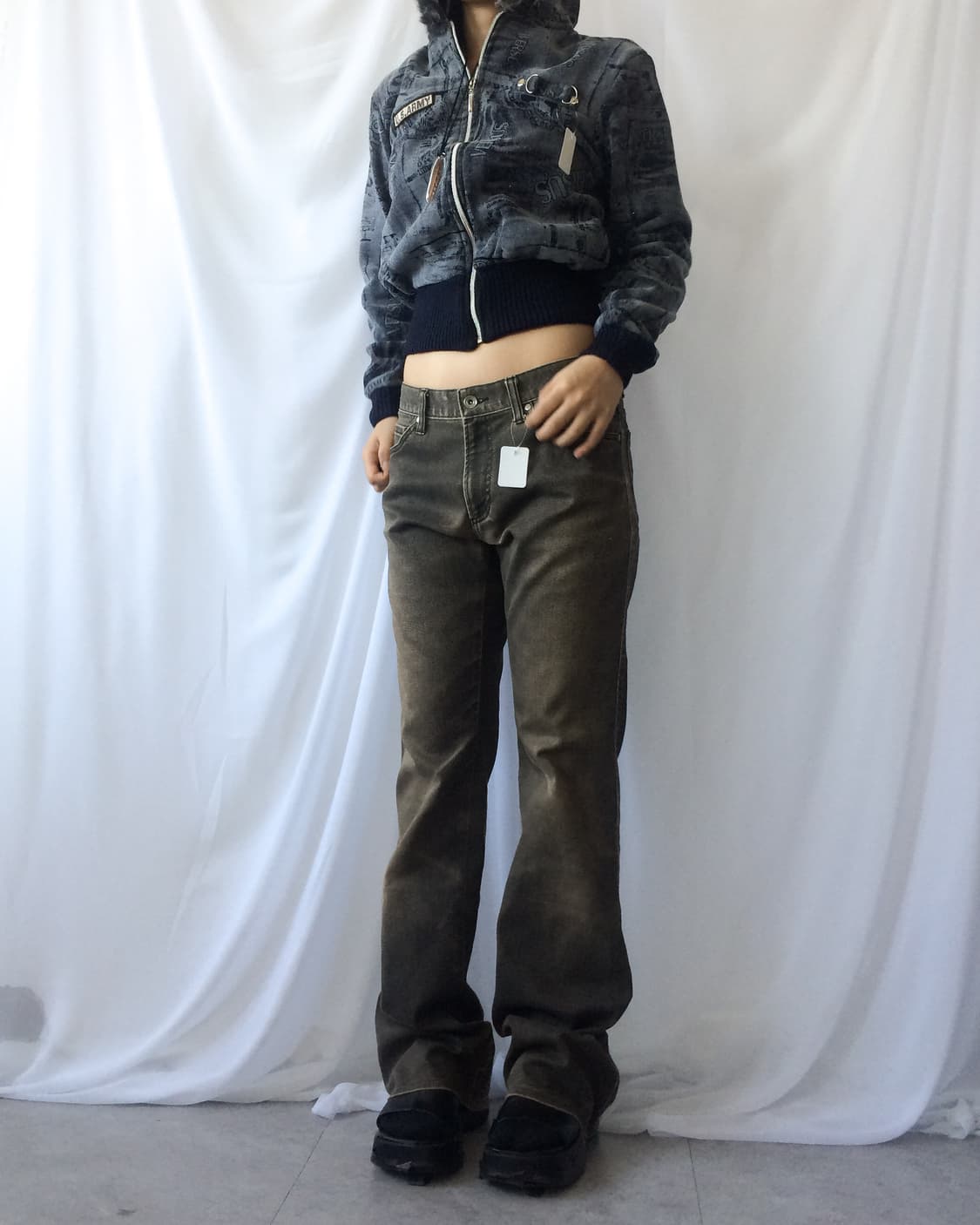 Fake fur hood short zip up 상품이미지6