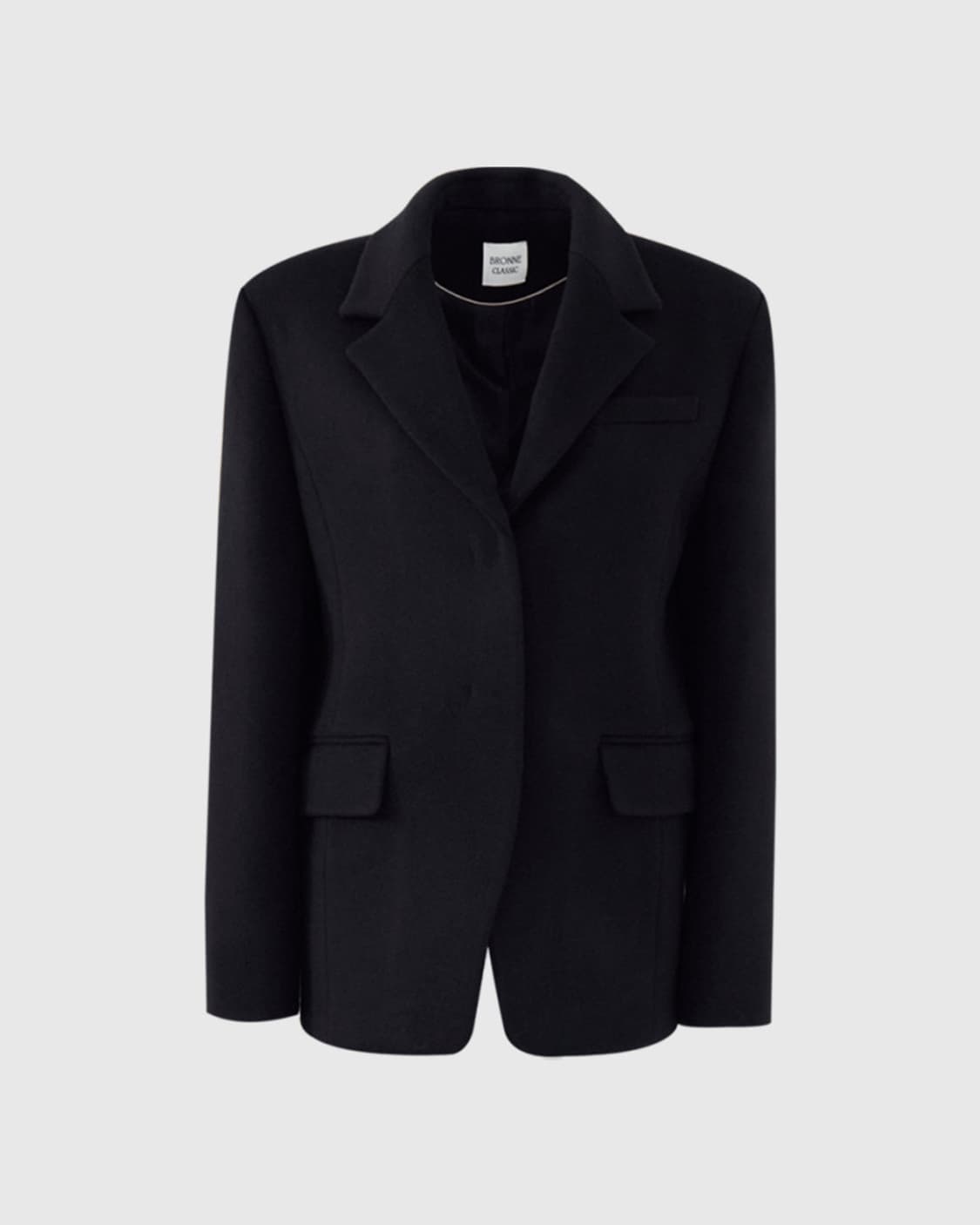 BRONN 브론 캐시비어 울 블랜드 자켓 블랙 상품이미지5