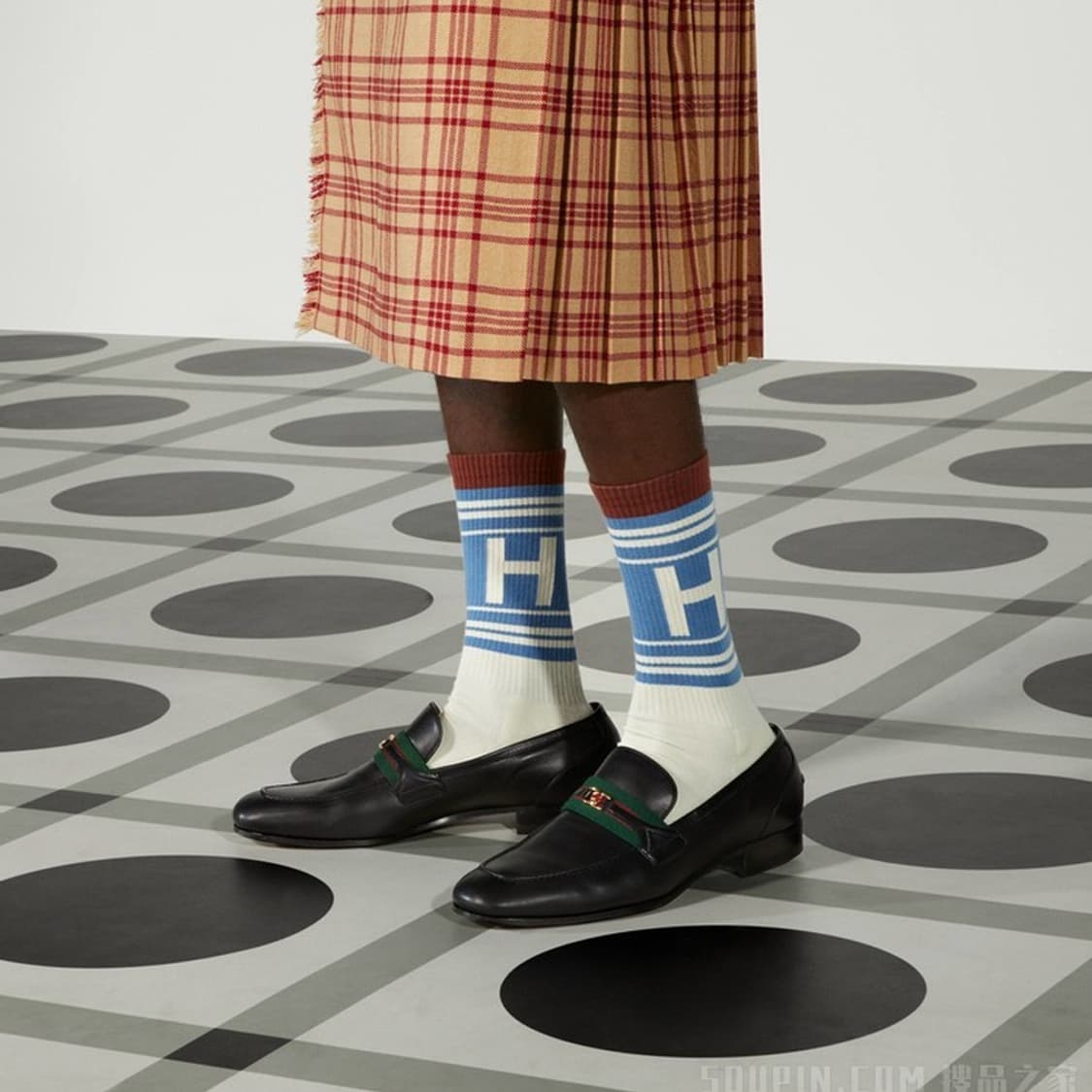 새상품 구찌 양말 Gucci HA HA HA 컬렉션 삭스 아이보리 상품이미지1