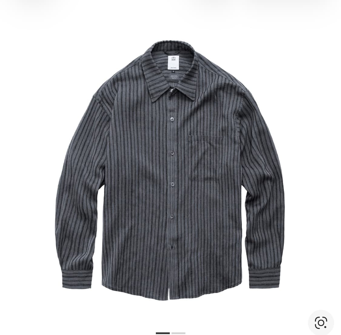 (2) 폴리테루 루즈드 스트리이프 셔츠 차콜 상품이미지1
