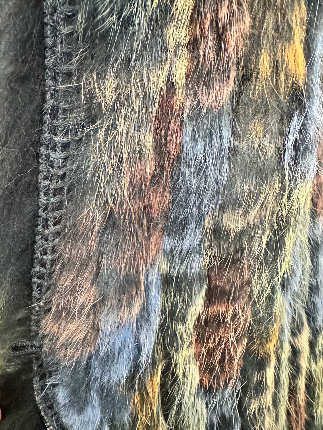 vintage 믹스컬러 리얼퍼 베스트 상품이미지5