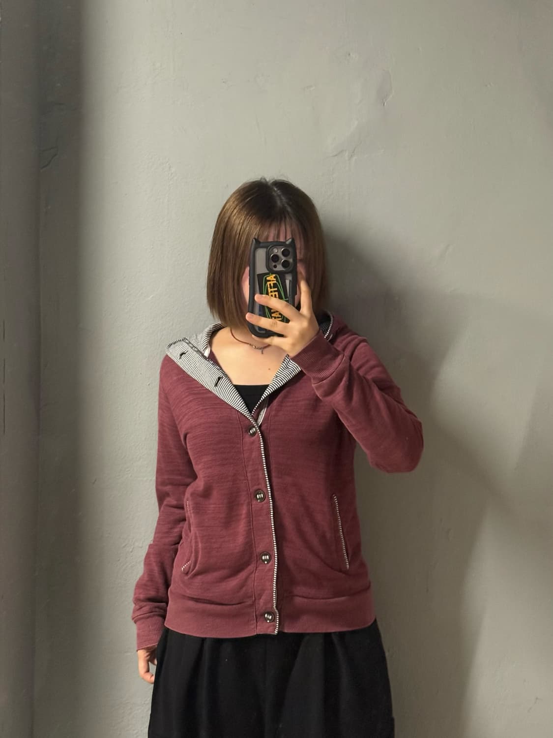 inner stripe button hood zip-up 상품이미지1