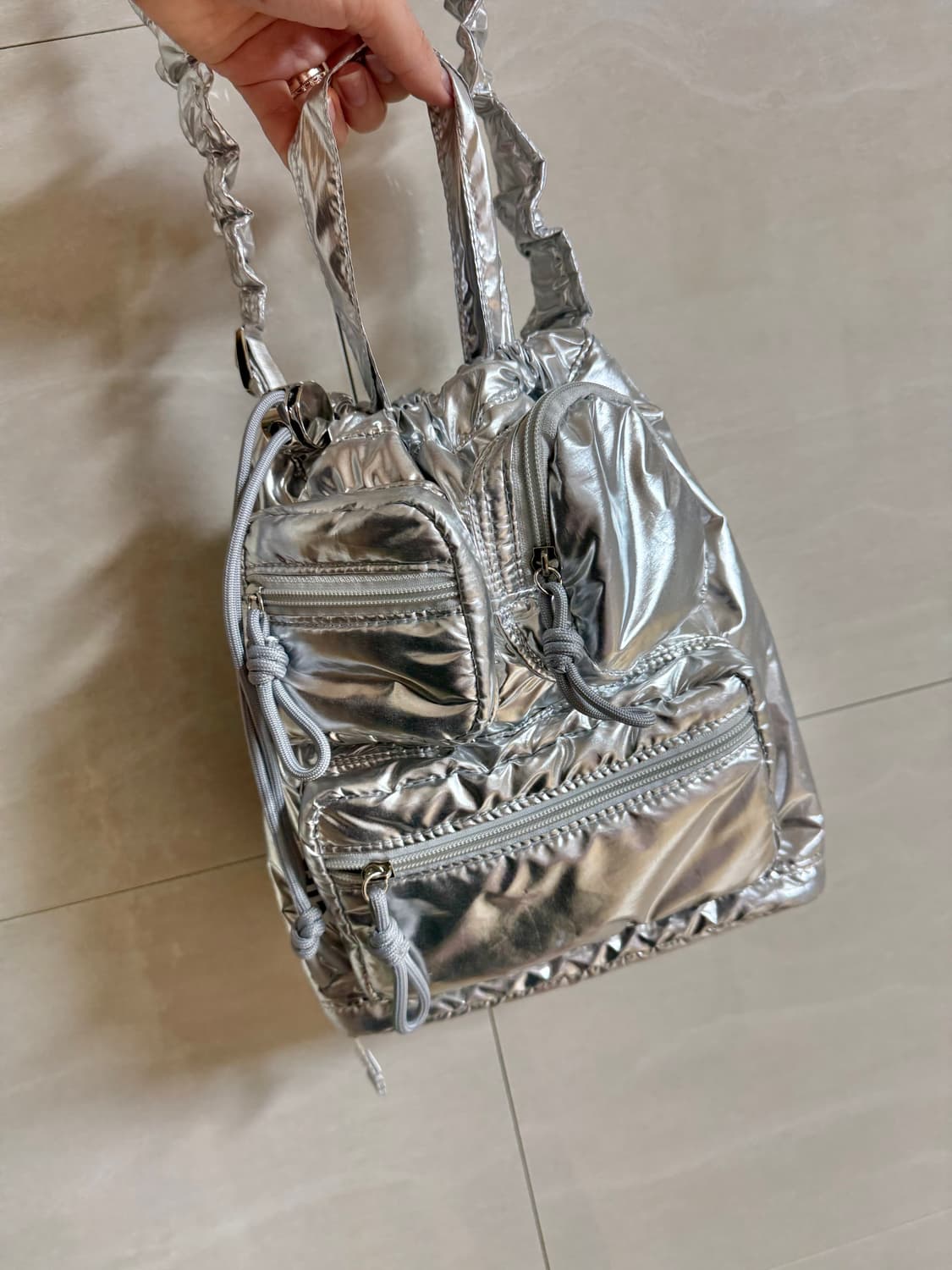 컨트롤프릭스 복조리백 크로스백 실버 상품이미지5