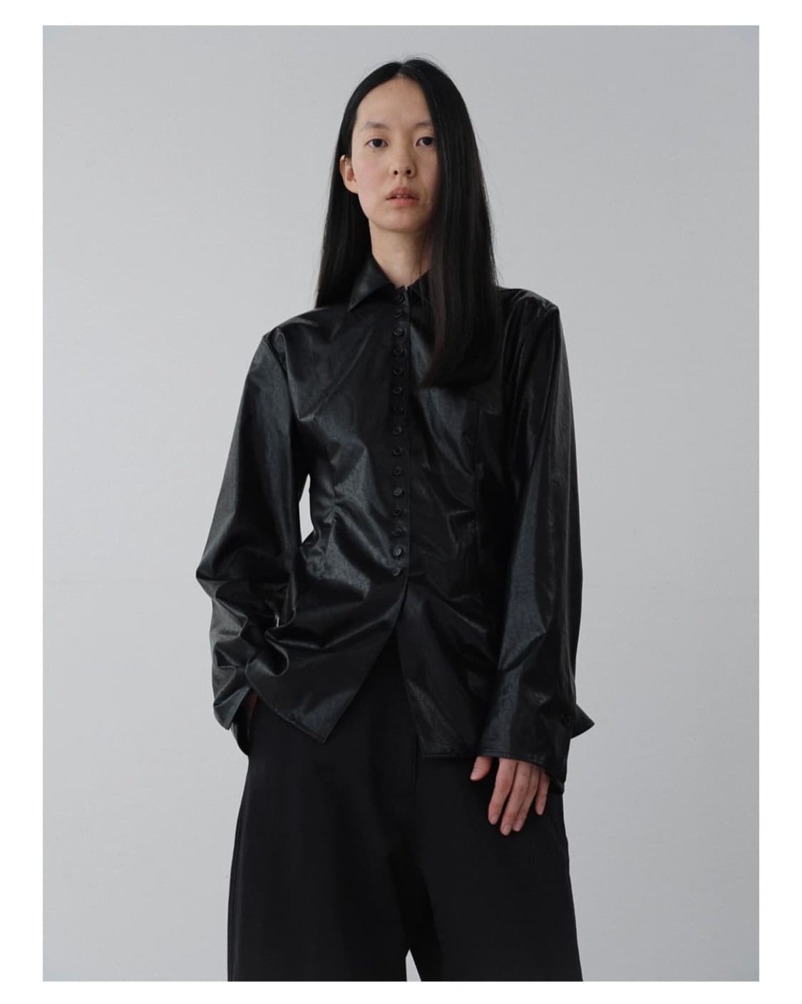 부희 여성 레더 셔츠 상품이미지1