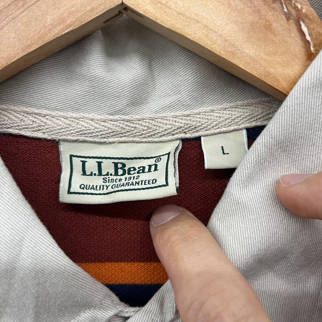 L.L.Bean 스트라이프 카라티 남성L 상품이미지2