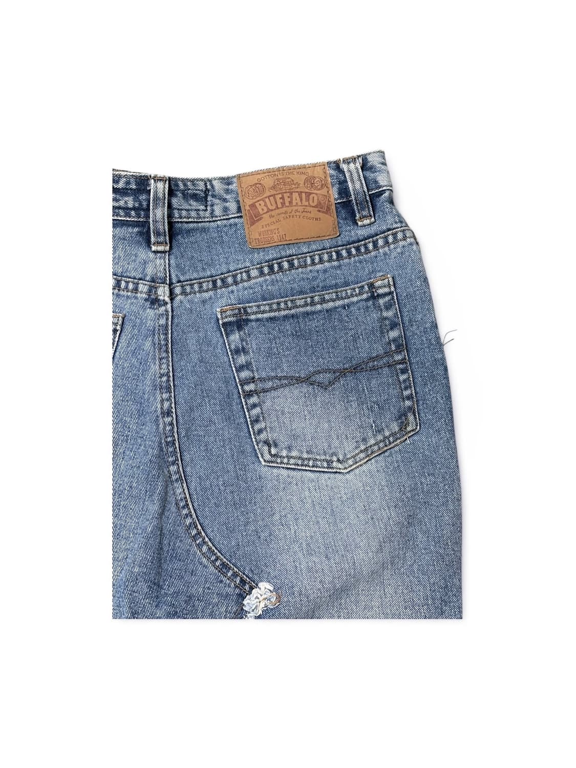 보헤미안 데미지 데님 미디스커트 상품이미지5