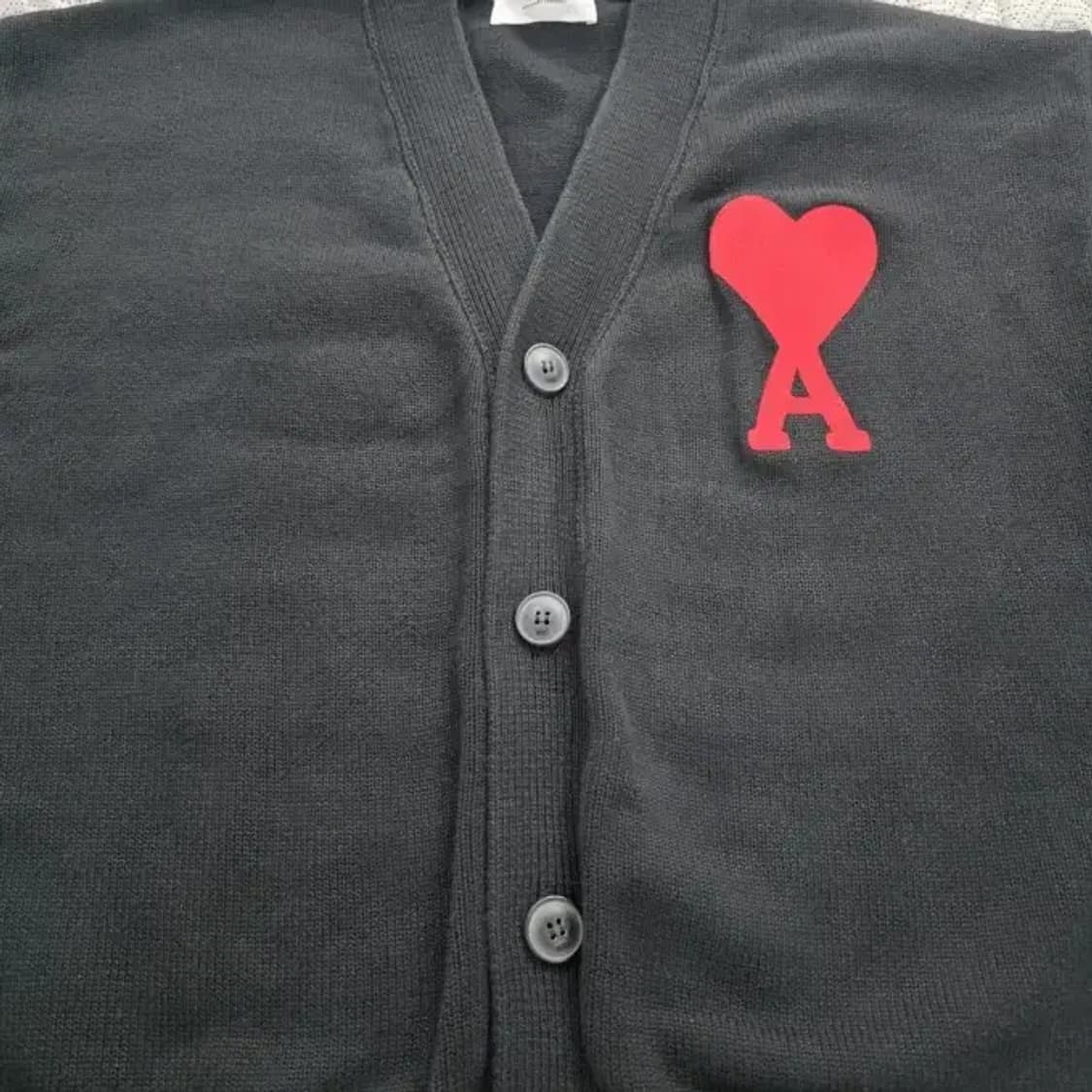 아미 빅 하트 로고 가디건 블랙 100 상품이미지5