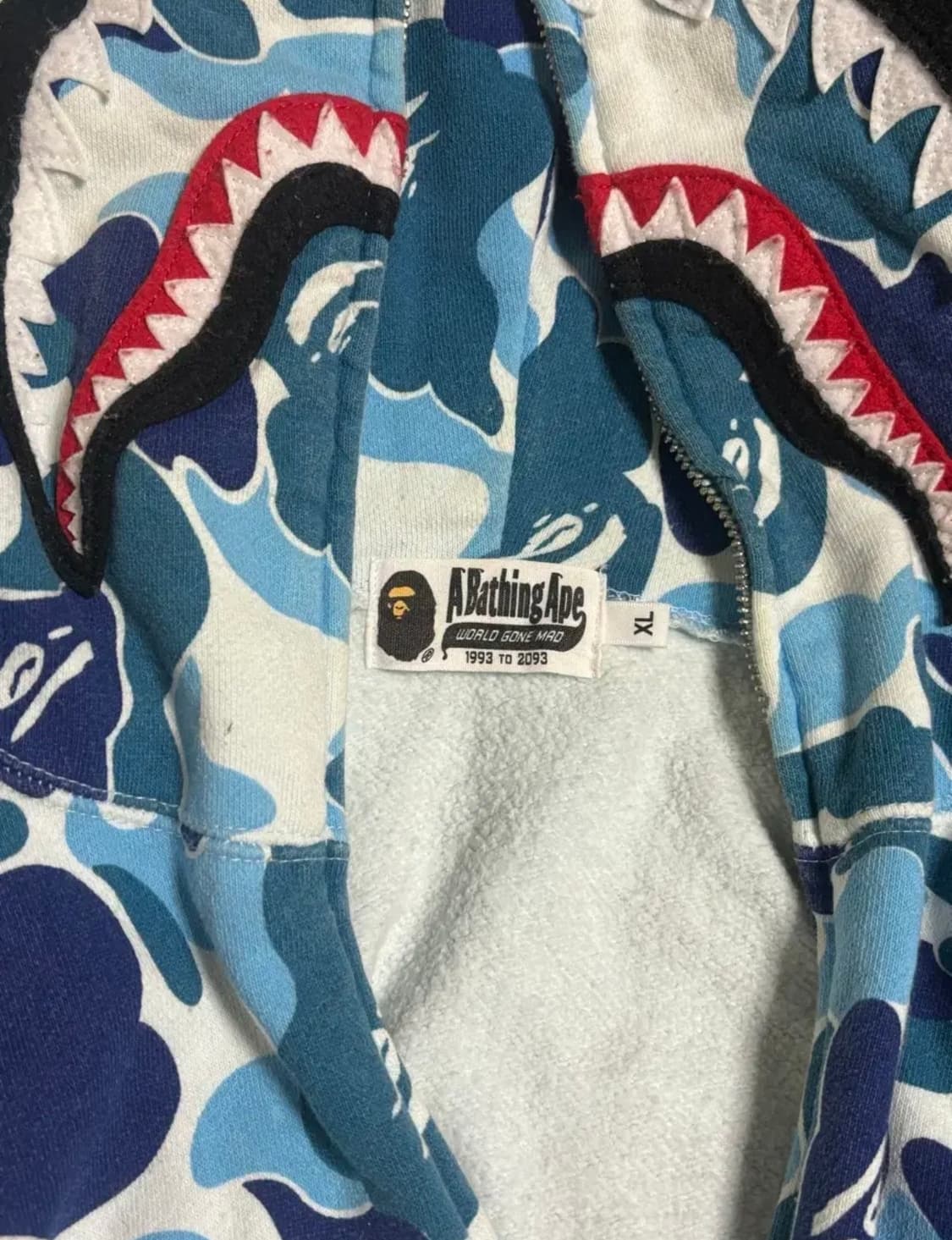 정품)베이프 샤크후드 ABC 후드 블루 급처합니다 상품이미지2