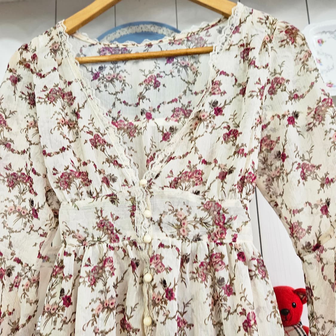 no0327  플로럴 레이스 리본 원피스 상품이미지3