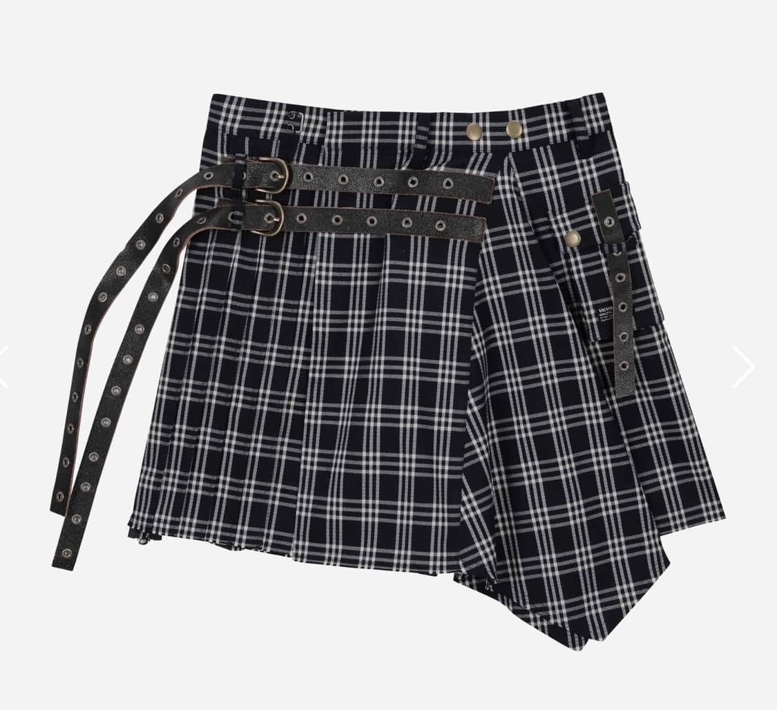 Vacant archive buckle lap skirt navy 상품이미지3