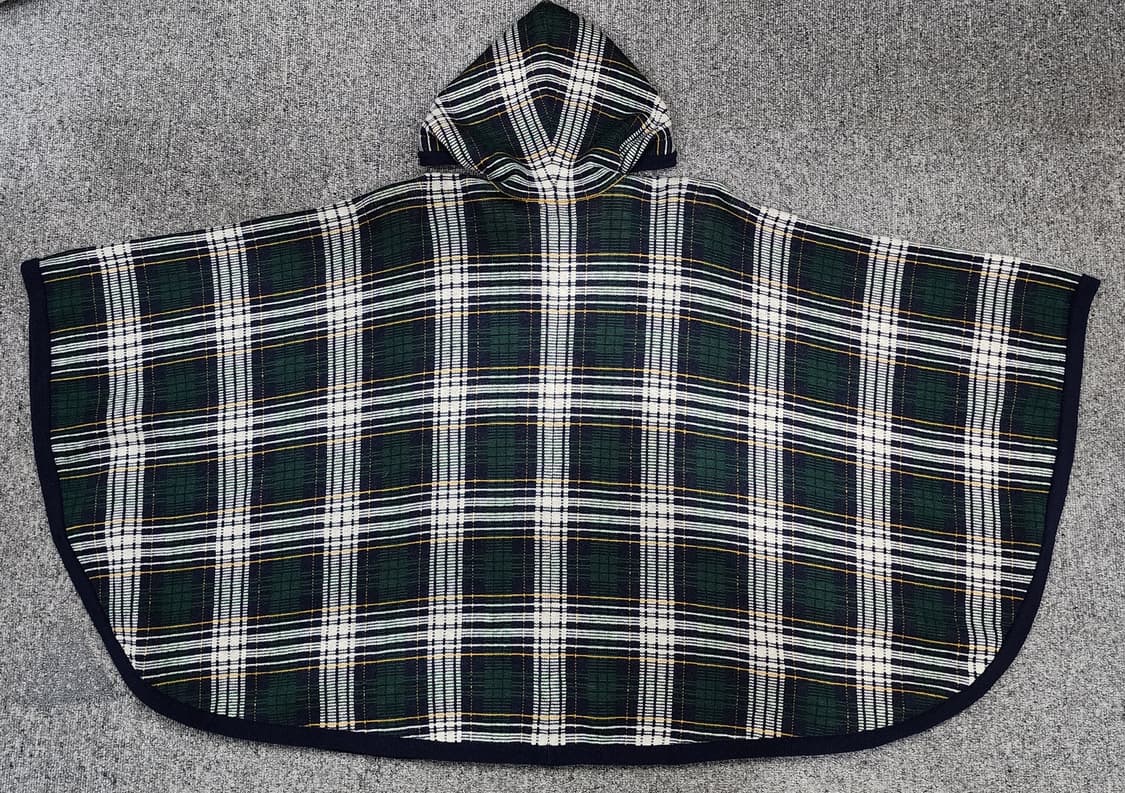 폴로 랄프로렌 플래드 울 블렌드 타탄체크 후드 판초 걸스 S 상품이미지3