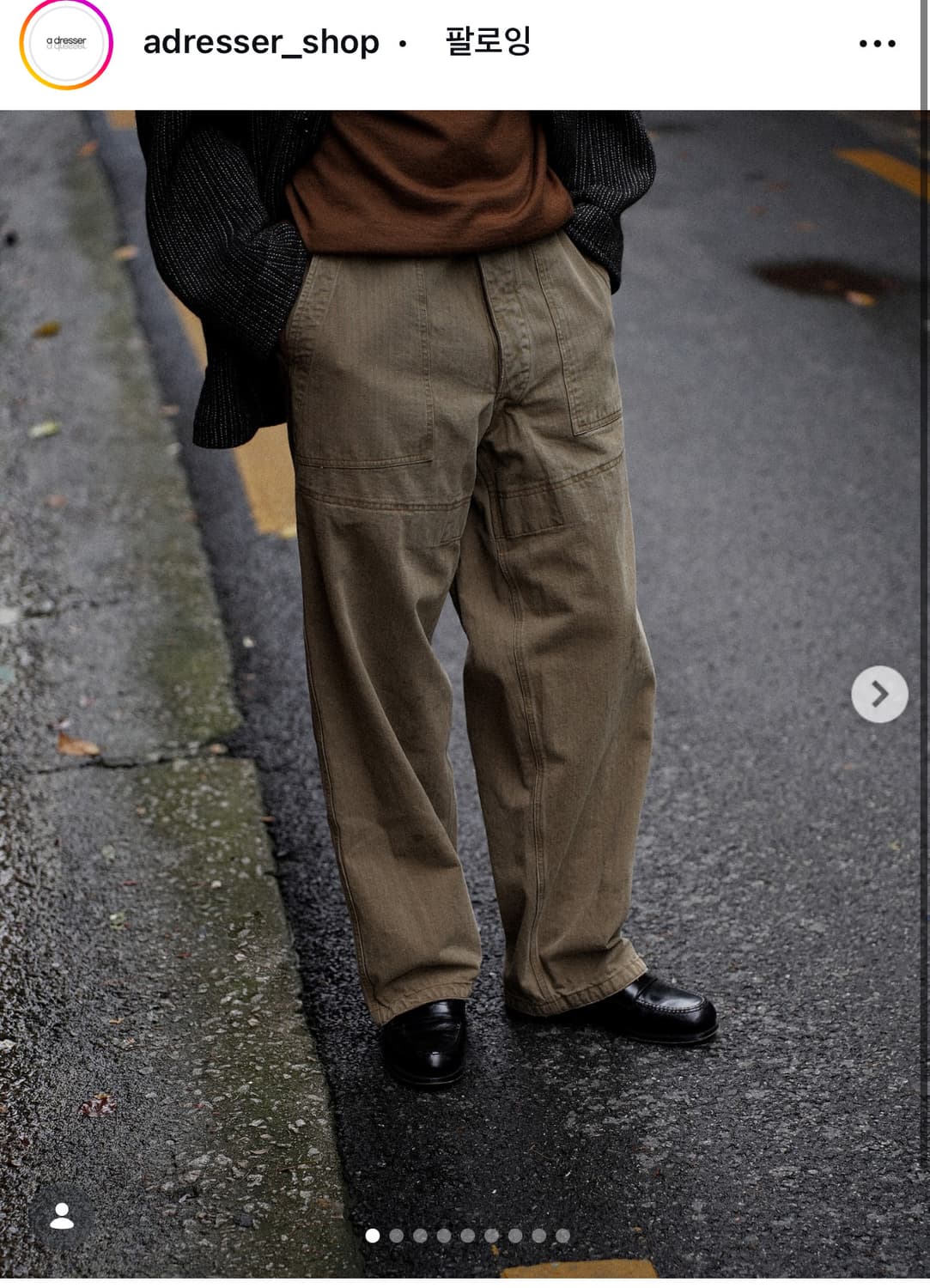 [44] 오베르쥬 어드레서 별주 베이커 팬츠 빈티지 카키 상품이미지2