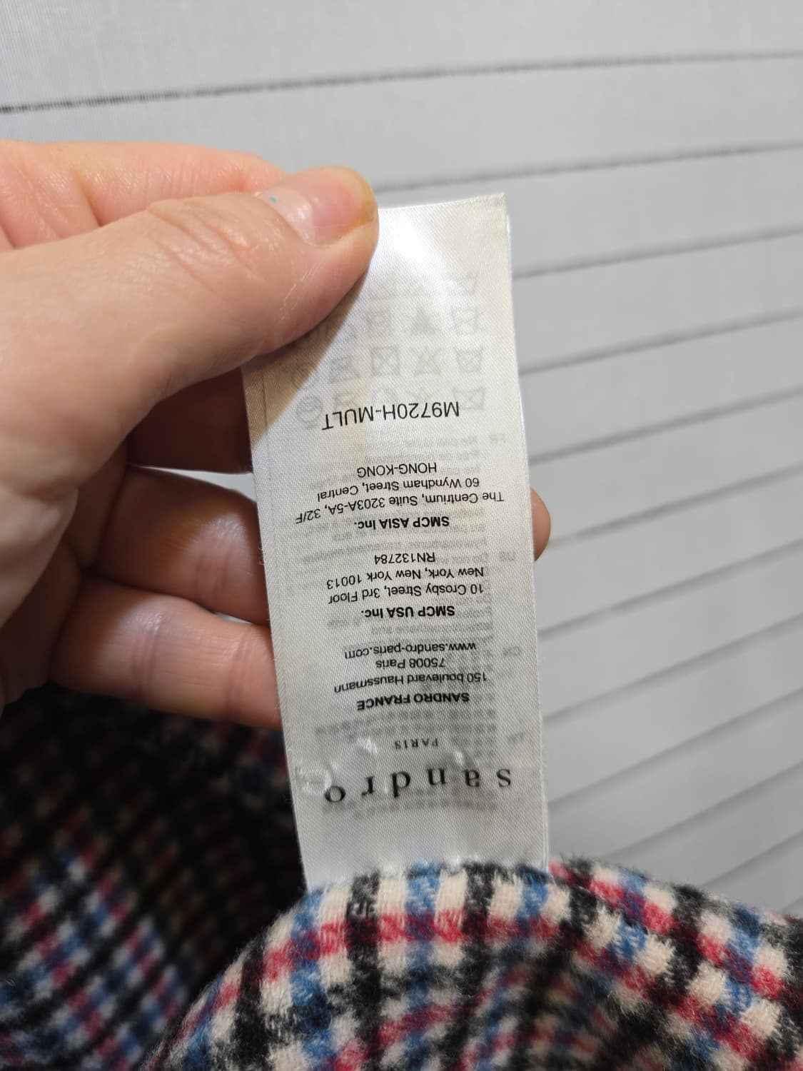 산드로 체크 롱 코트 상품이미지5