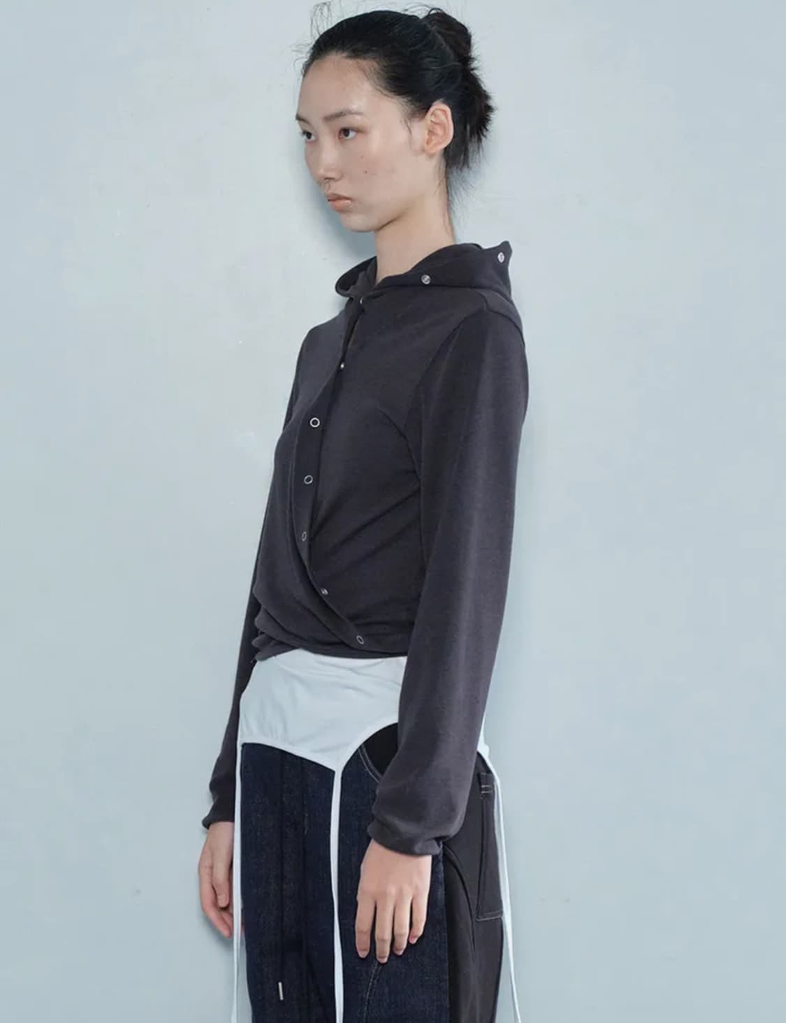 세릭 WRAP HOOD CARDIGAN / BLACK 상품이미지2