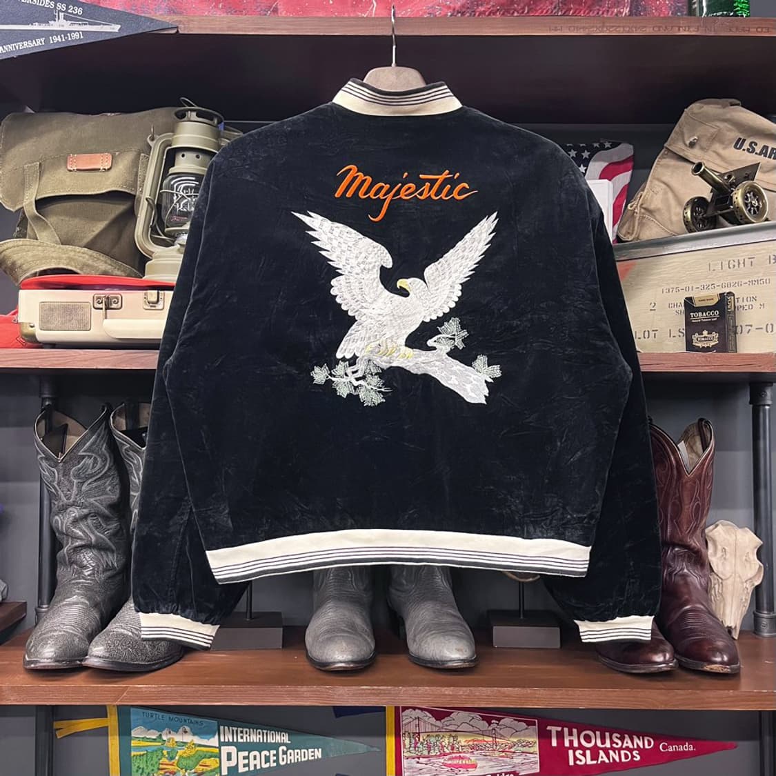 90s yessure 오리엔탈 벨루어 스카잔 수베니어 자켓 N430 상품이미지2