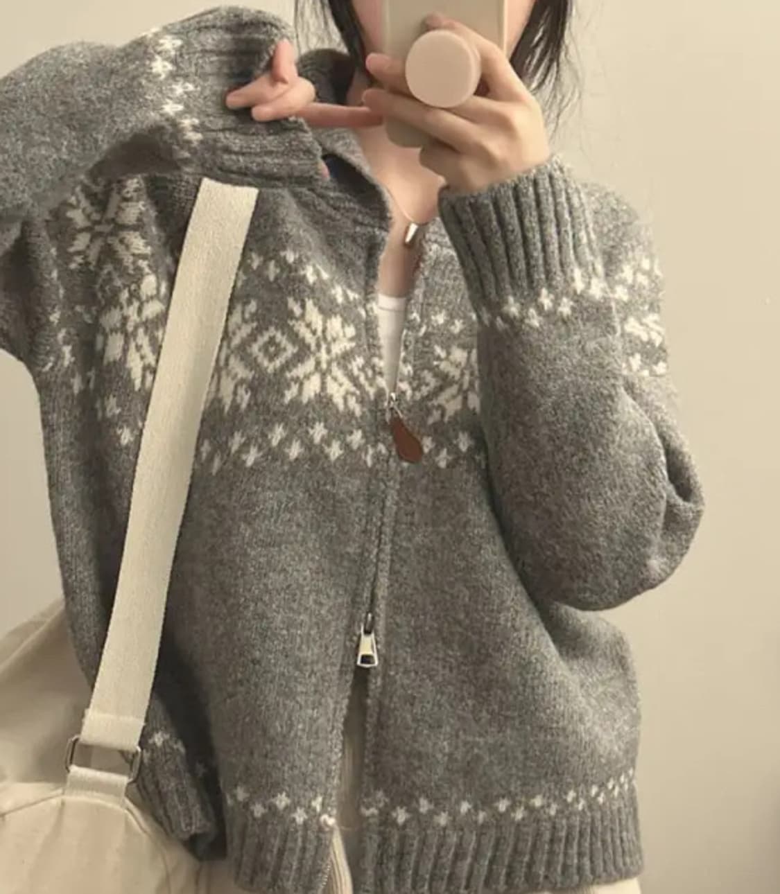노르딕 니트 집업 가디건 상품이미지1