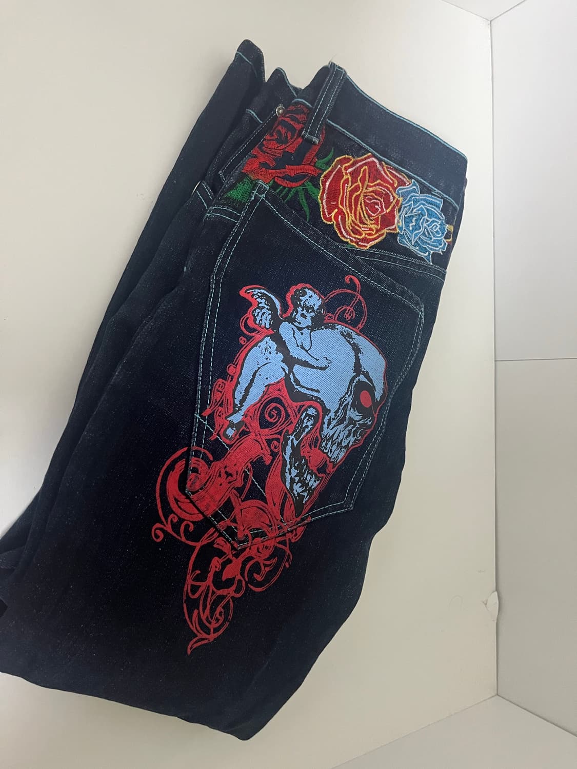 kanji 오리엔탈 자수 데님 팬츠 상품이미지6