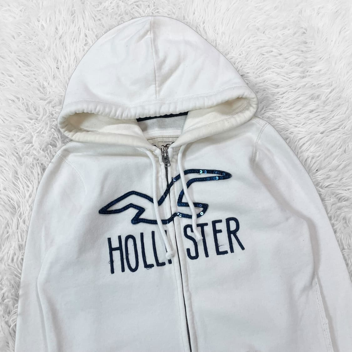 홀리스터 스펠 로고 후드집업 화이트 상품이미지3