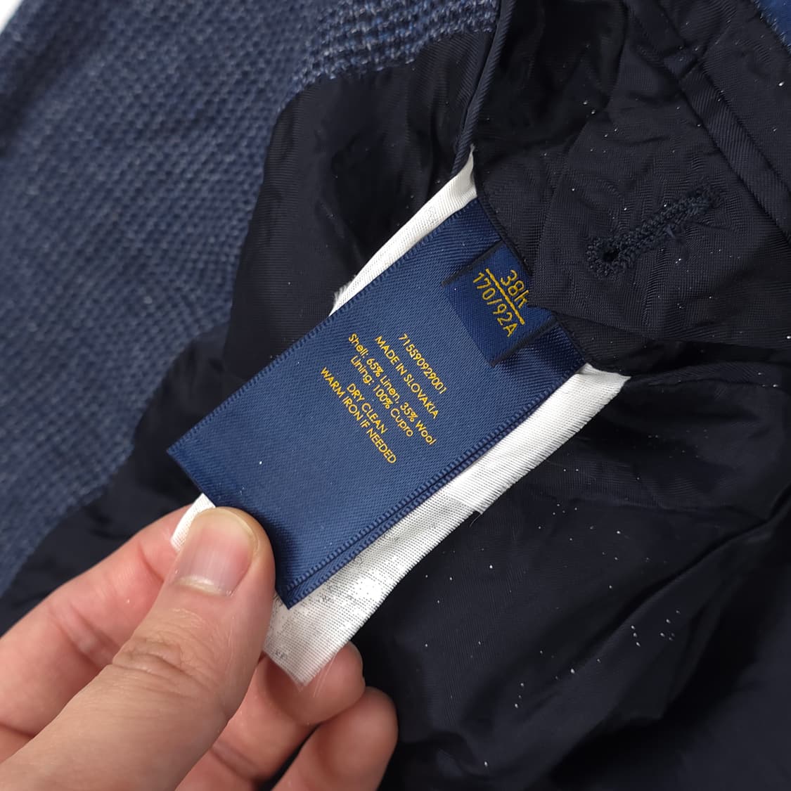 폴로 랄프로렌 린넨 울혼방 자켓 네이비 38R(S-M) 상품이미지7