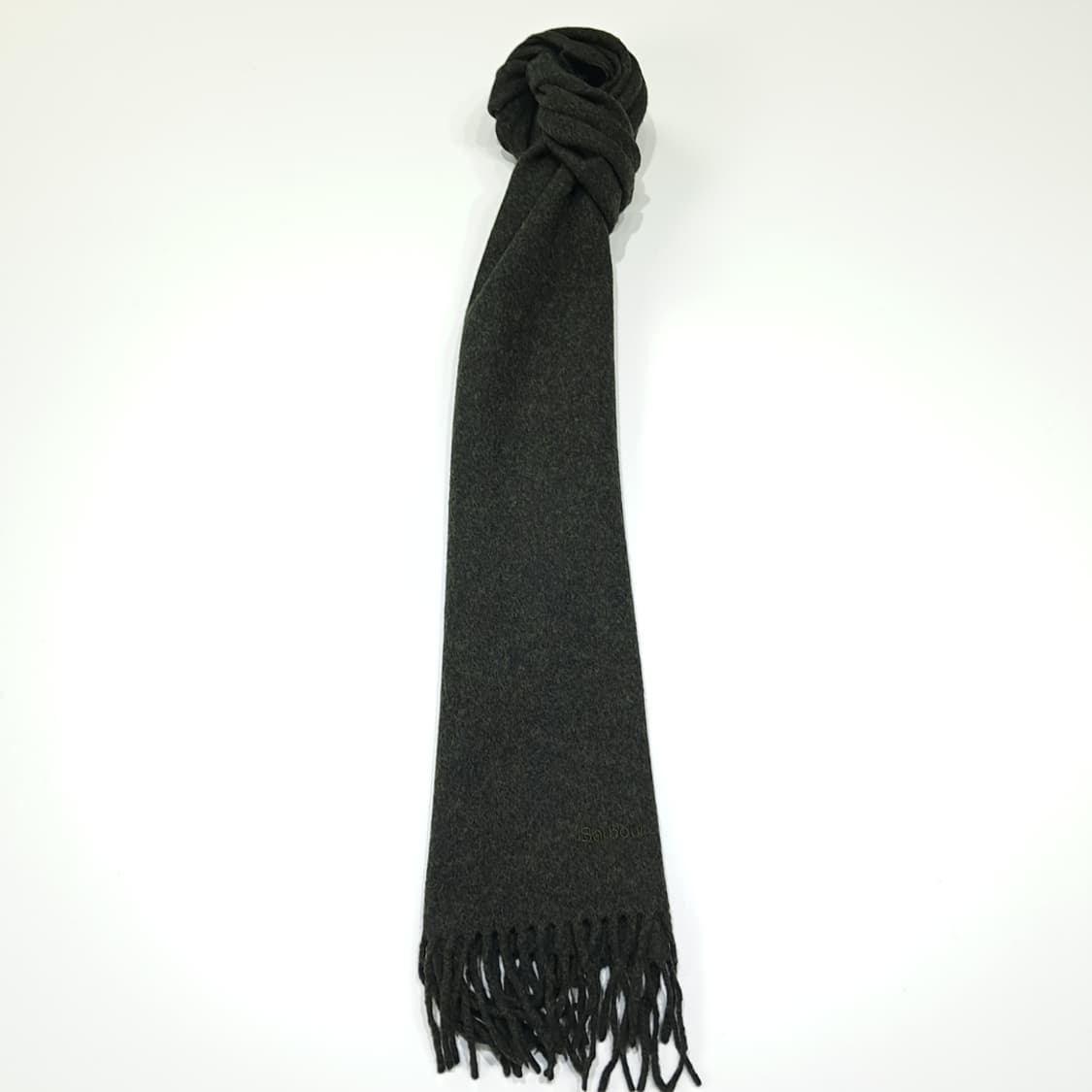 MX473 바버 90s 스코틀랜드판 램스울 올리브 머플러 목도리 상품이미지5