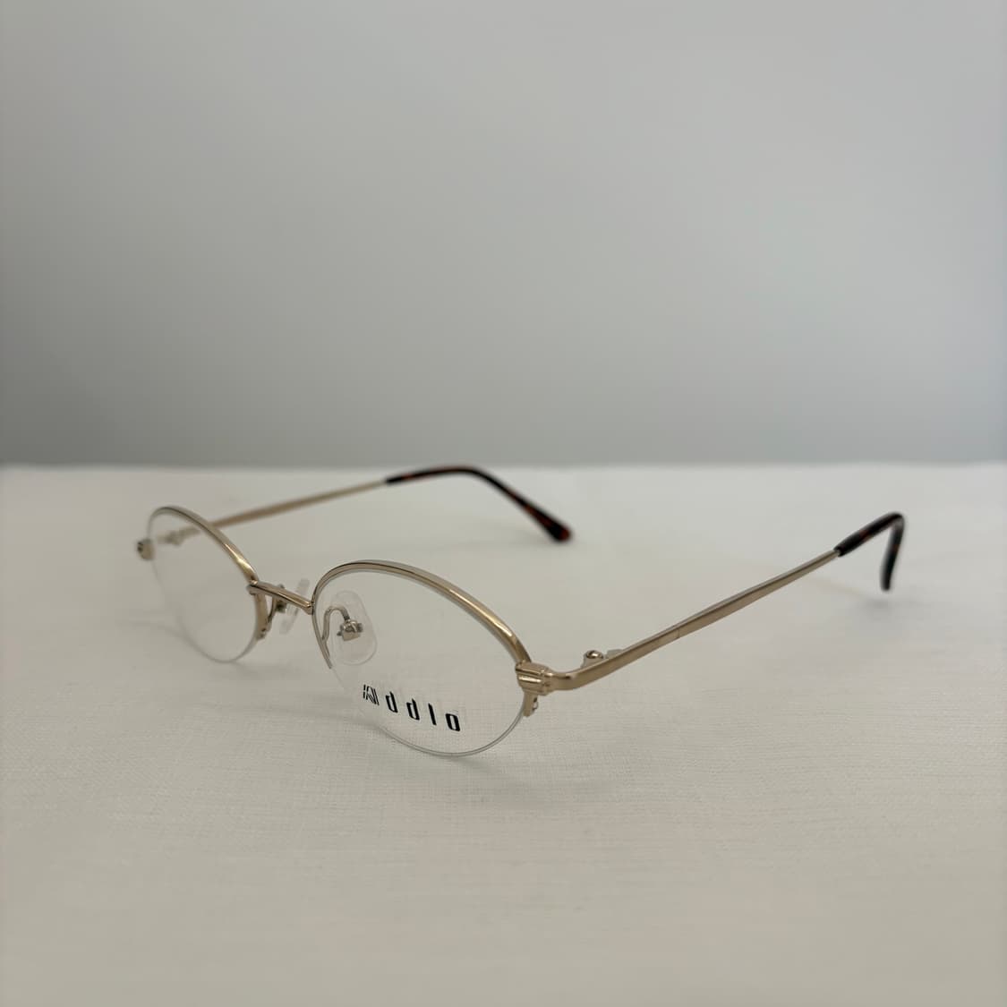 ADDLO 골드 오벌 반무테 빈티지안경 상품이미지2