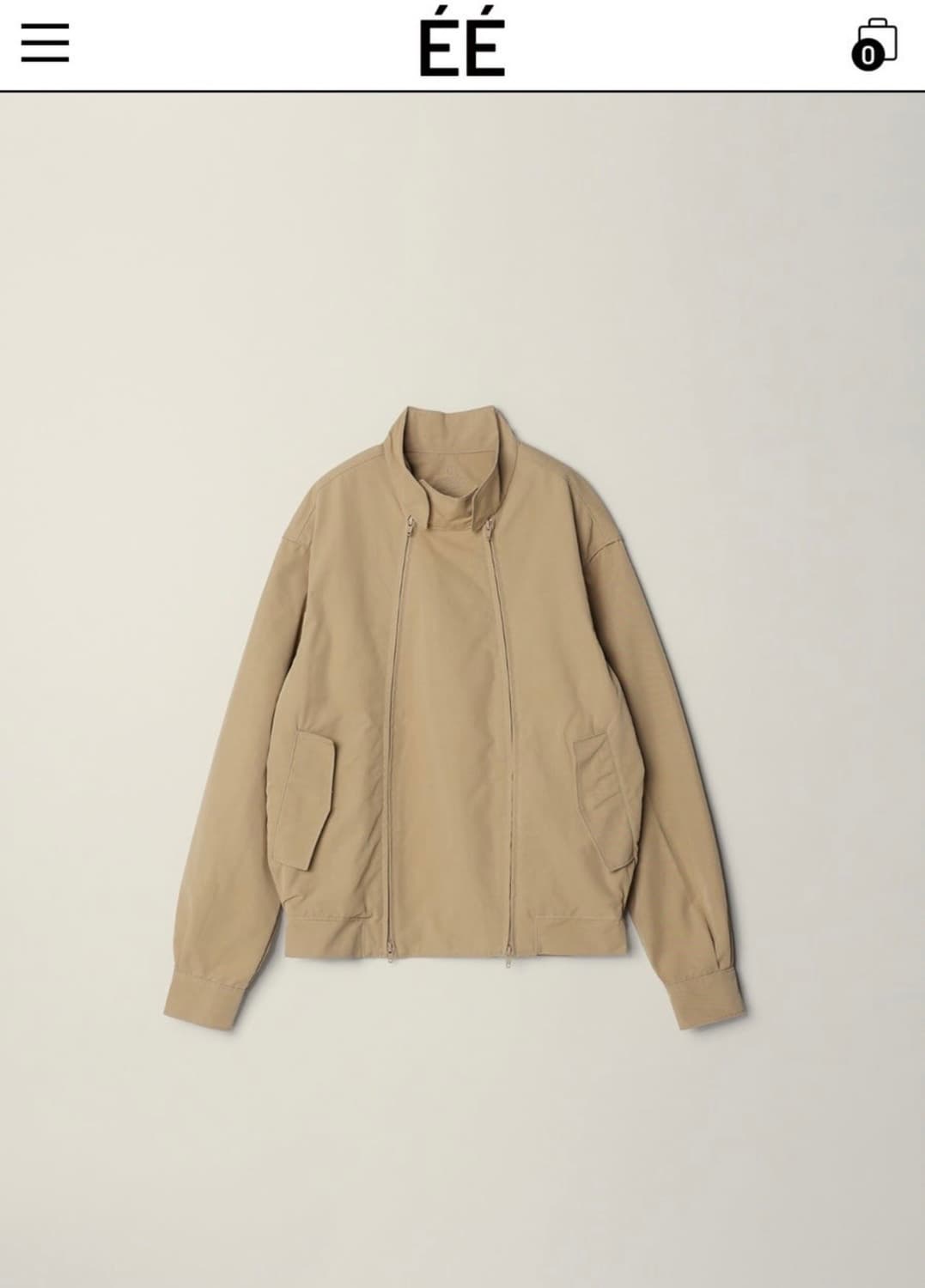 EE DOUBLE ZIP HATRINGTON JACKET [베이지 S] 상품이미지1