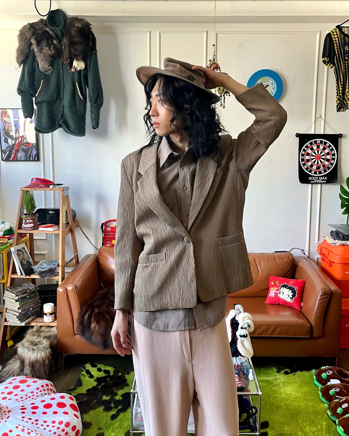 1980-90s Kasaki Japan Old Pleats Blazer 상품이미지2