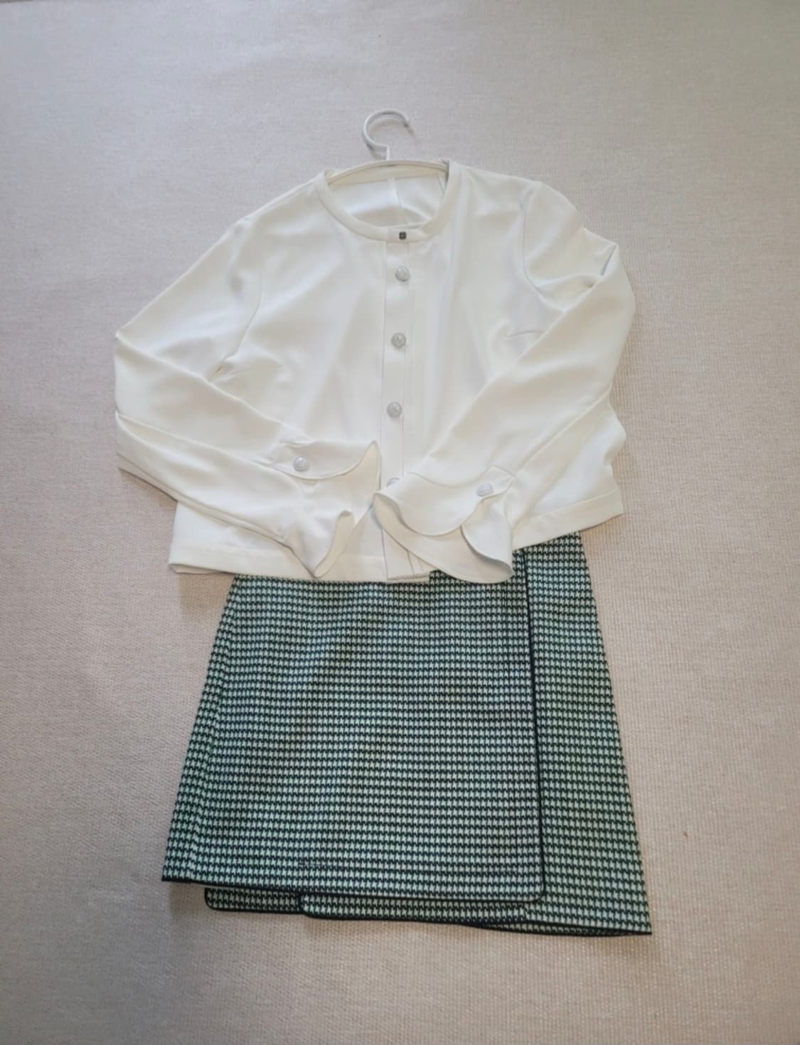 [DEWL/듀엘] 하운드투스 체크 랩 스타일 스커트 (55사이즈 상품이미지2