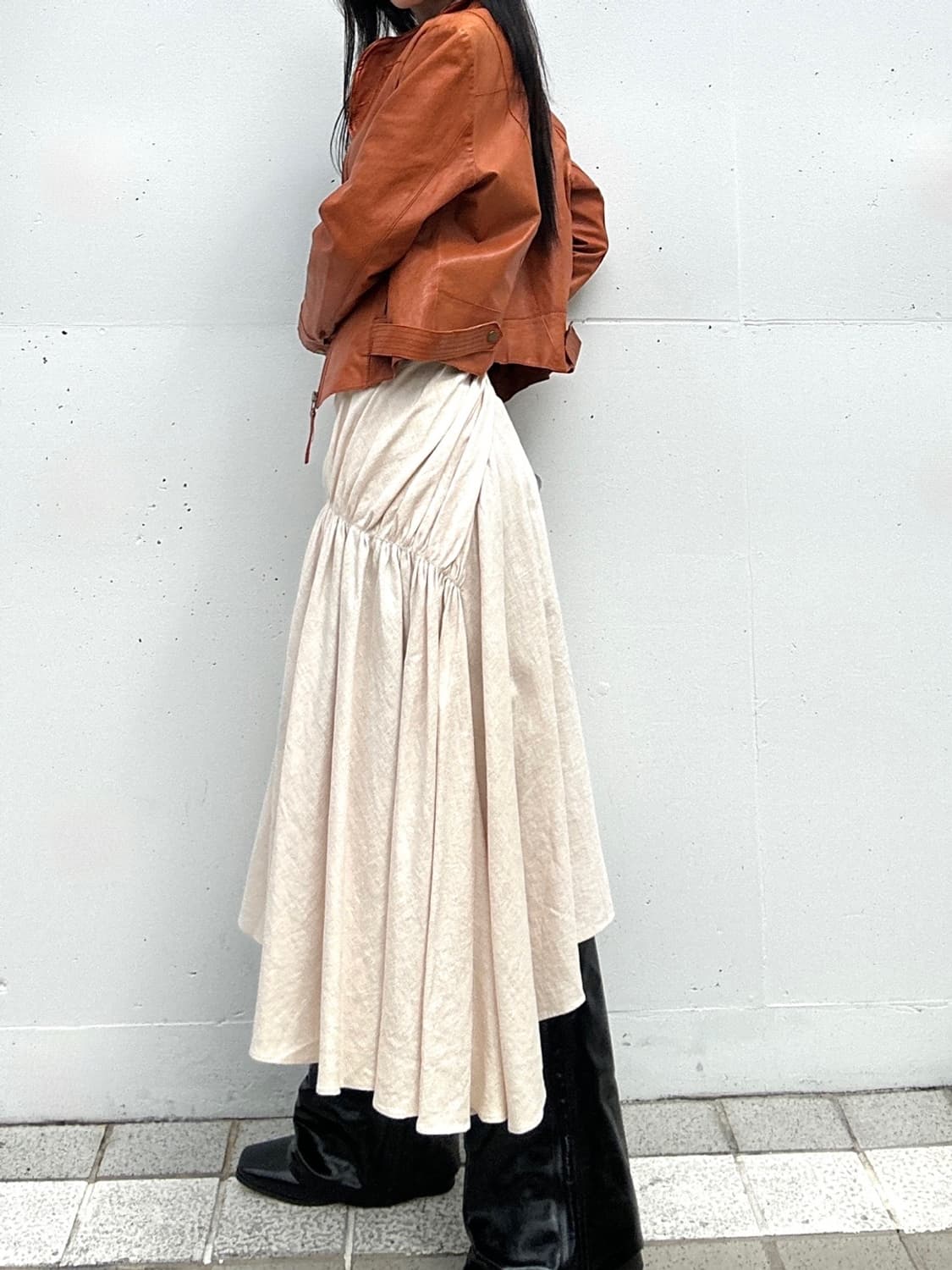 CROCODILE LADIES leather jacket / orange 상품이미지8