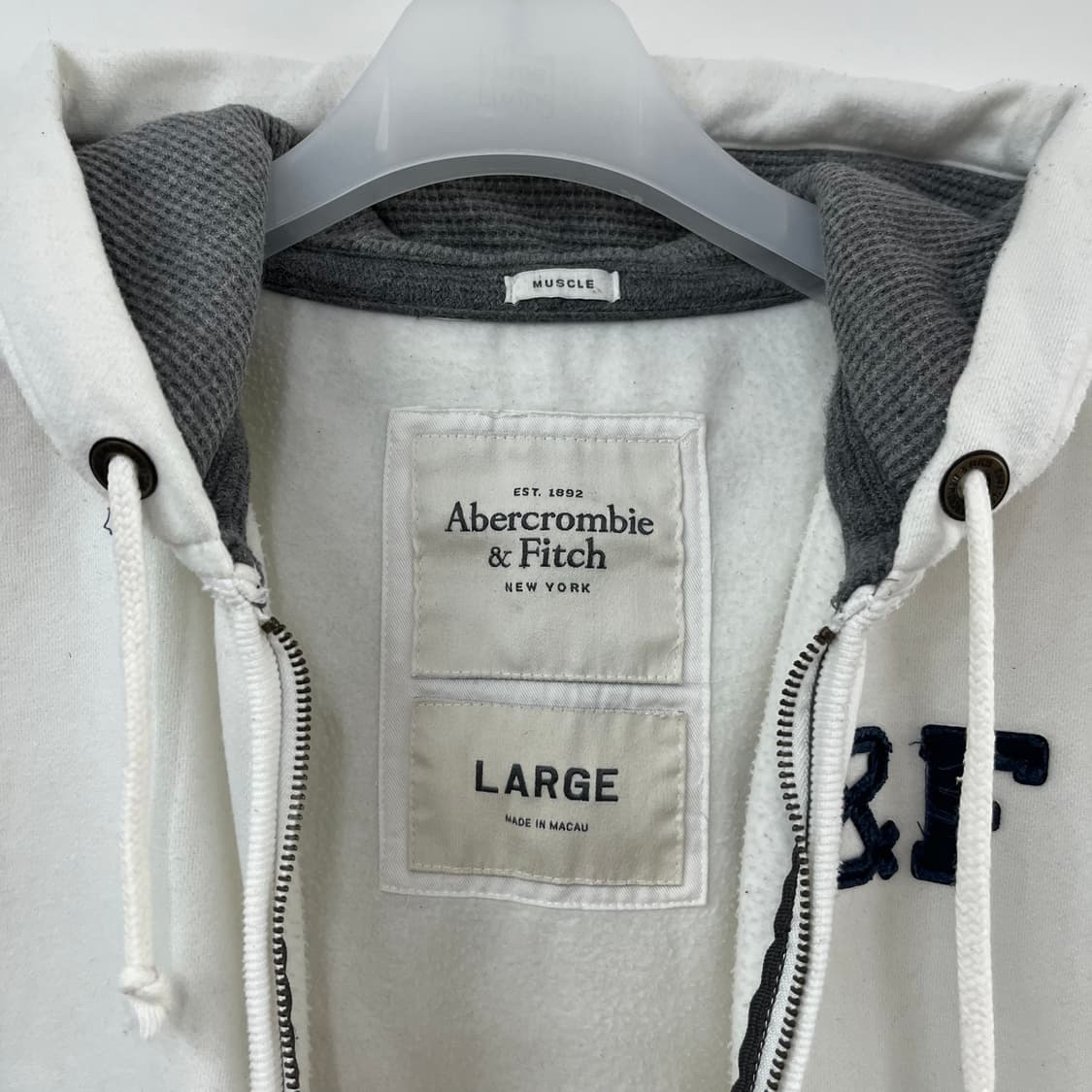 아베크롬비 자수로고 화이트 후드집업 상품이미지5