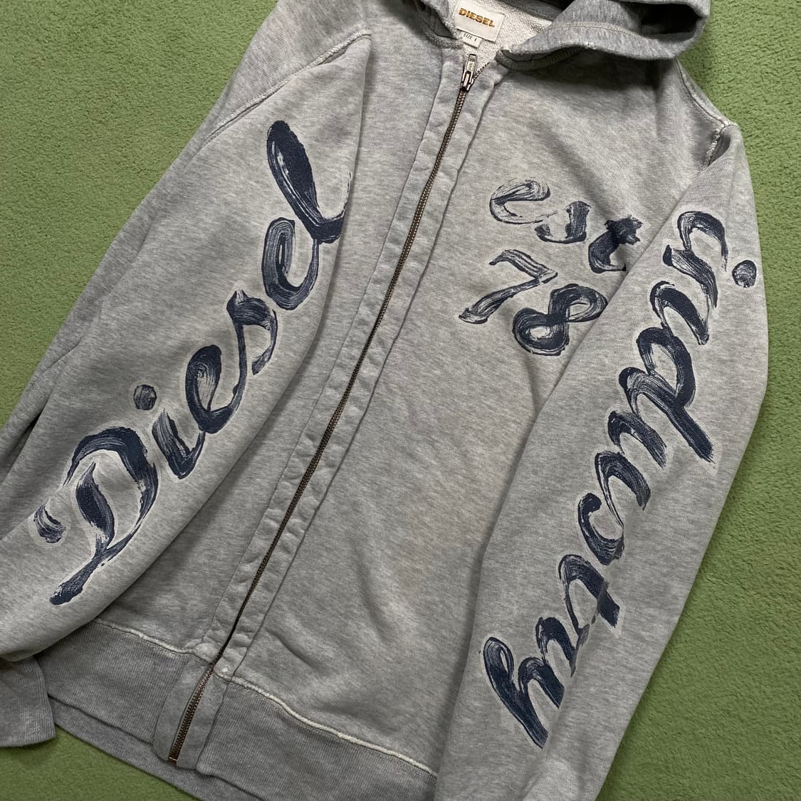 디젤 빅로고 그레이 후드집업 상품이미지4