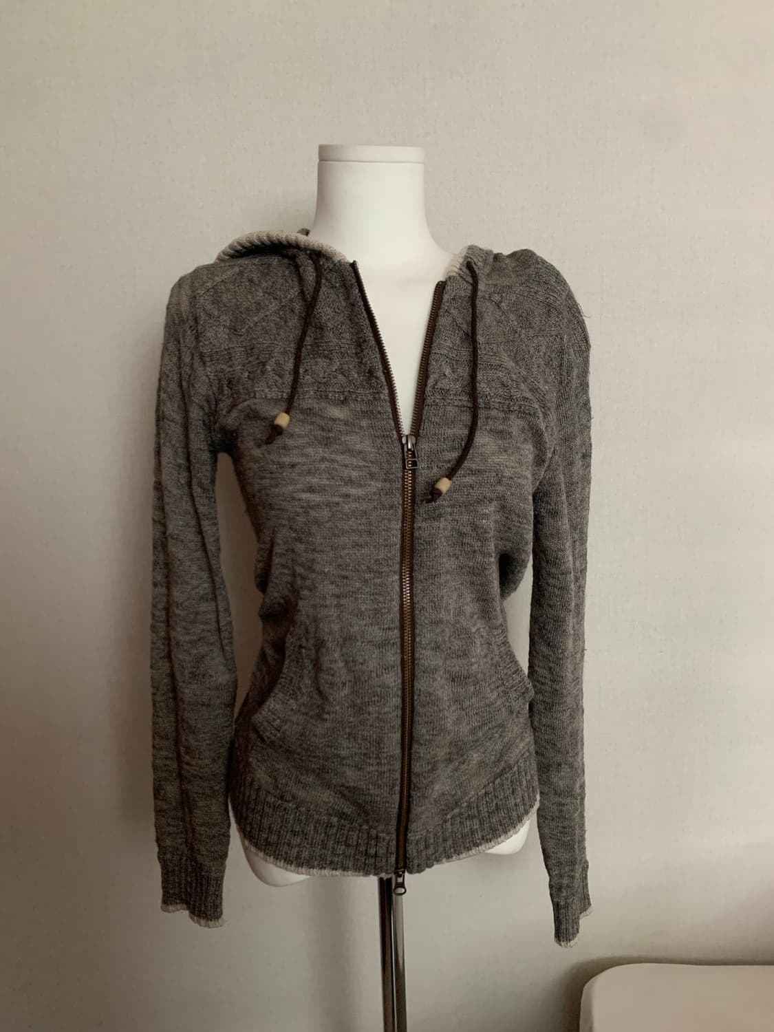 빈티지 니트 후드집업 원피스 상품이미지1