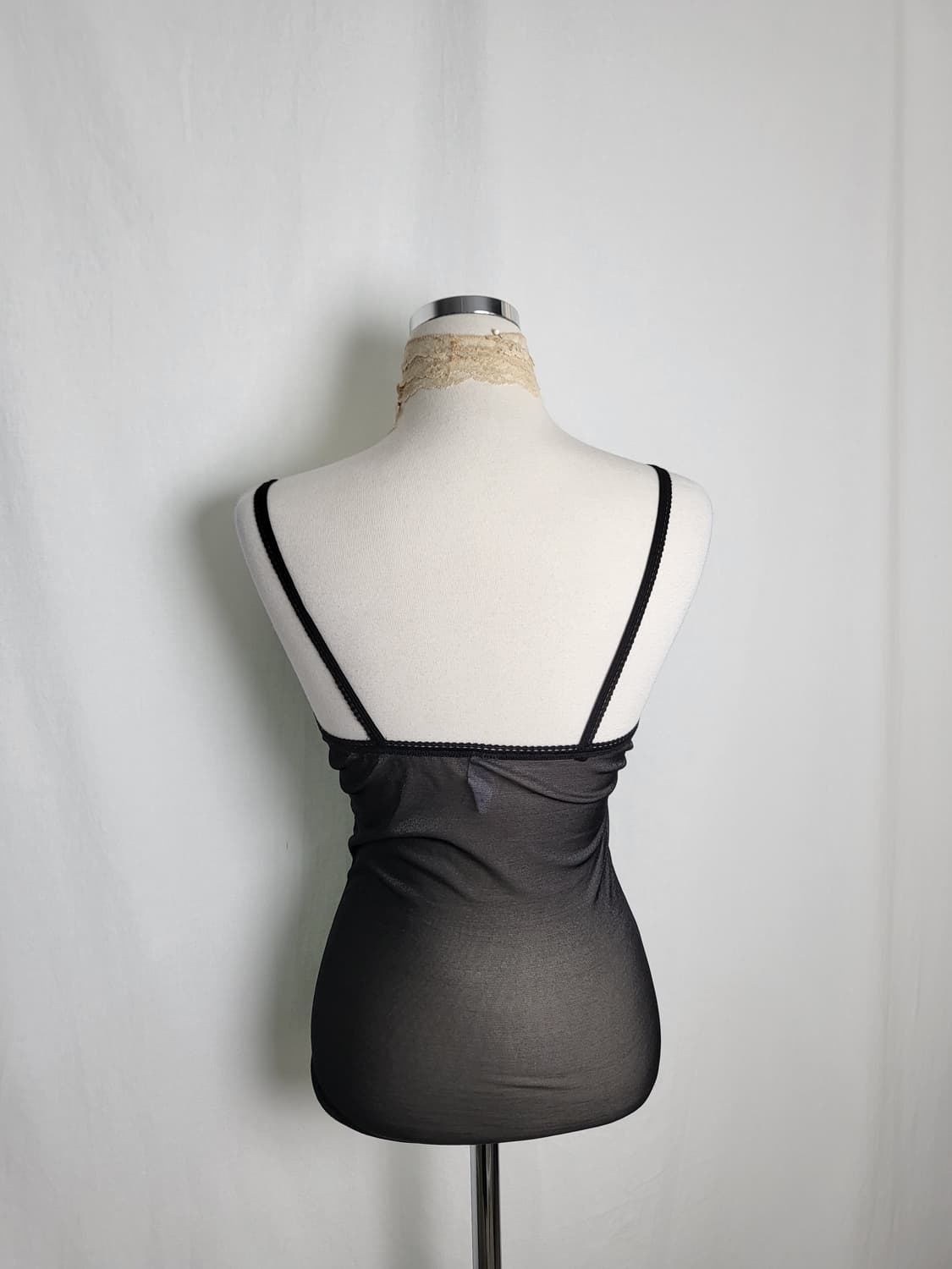 빈티지 블랙 메쉬 레이스 캐미솔 상품이미지2