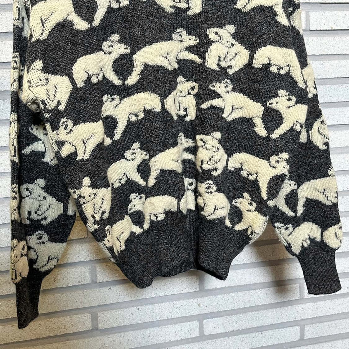 USA VINTAGE 울 니트 코알라 풀오버 패턴 디테일 그레이 상품이미지5