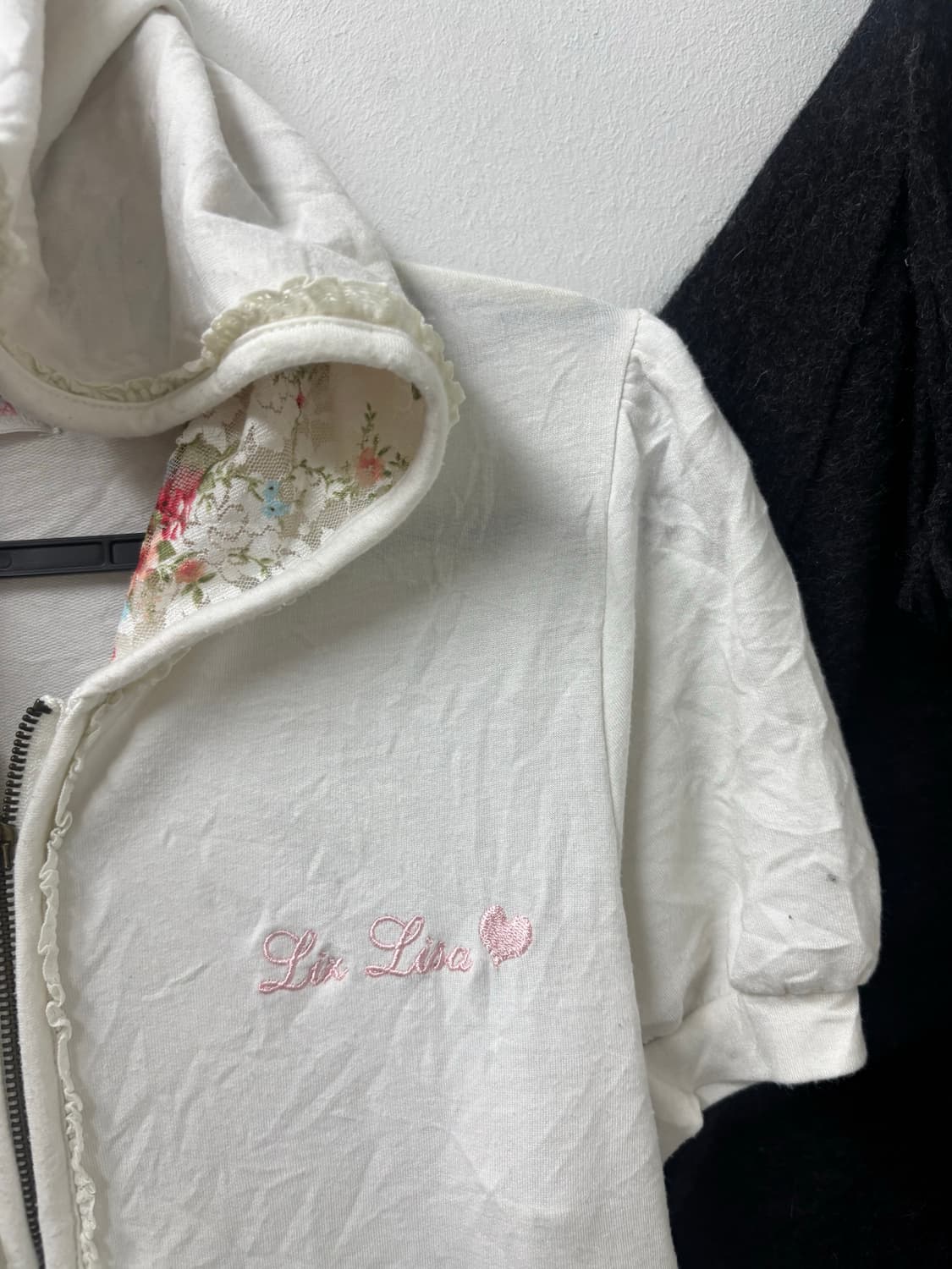 리즈리사 왕리본 화이트 플라워 후드집업 상품이미지6