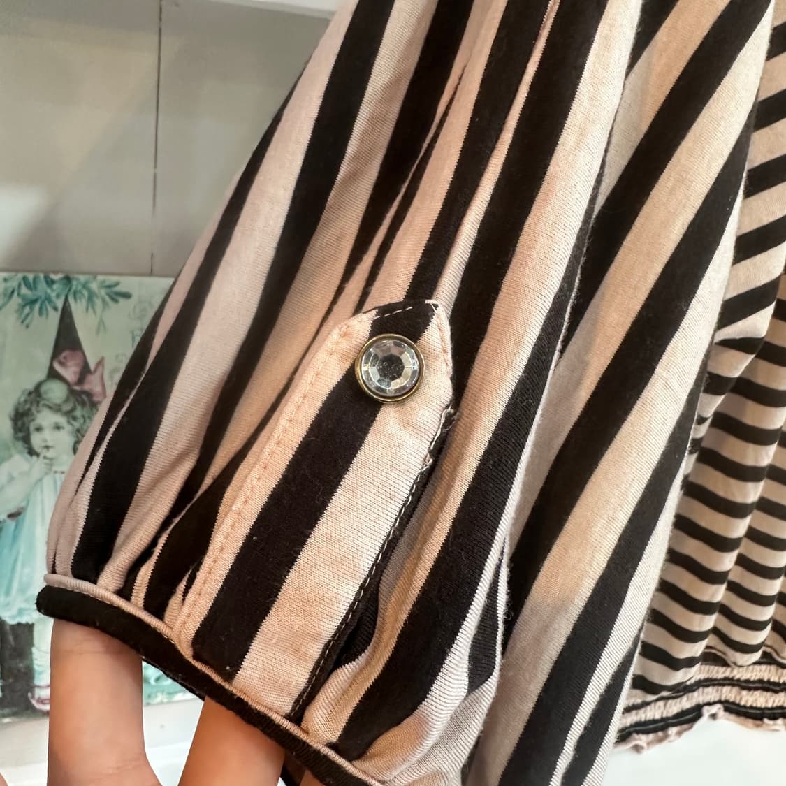 axes femme 스트라이프 레이스 블라우스 상품이미지3