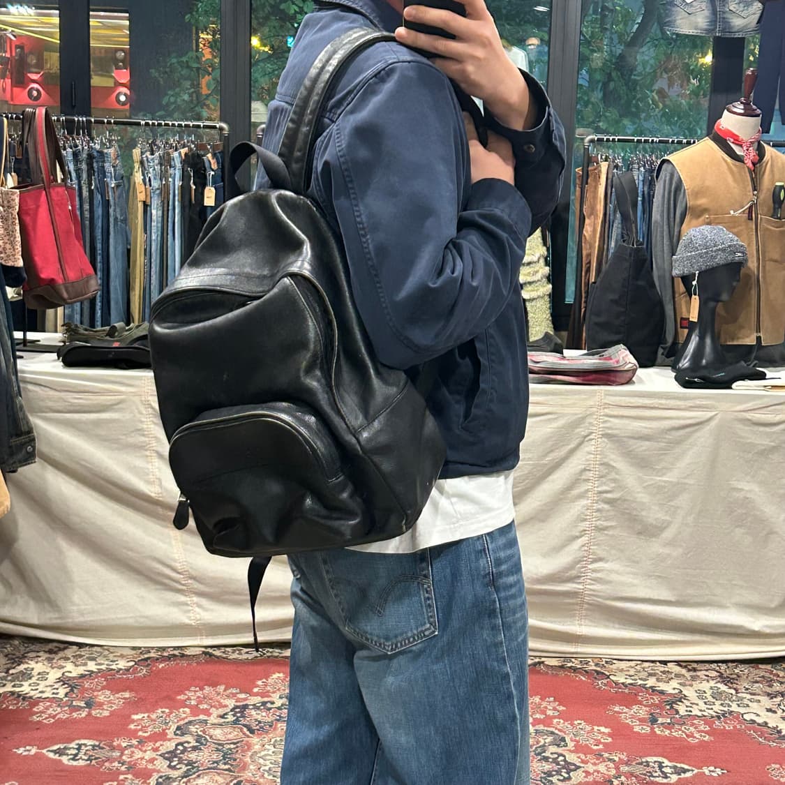 코치 COACH 레더 백팩 블랙 상품이미지10