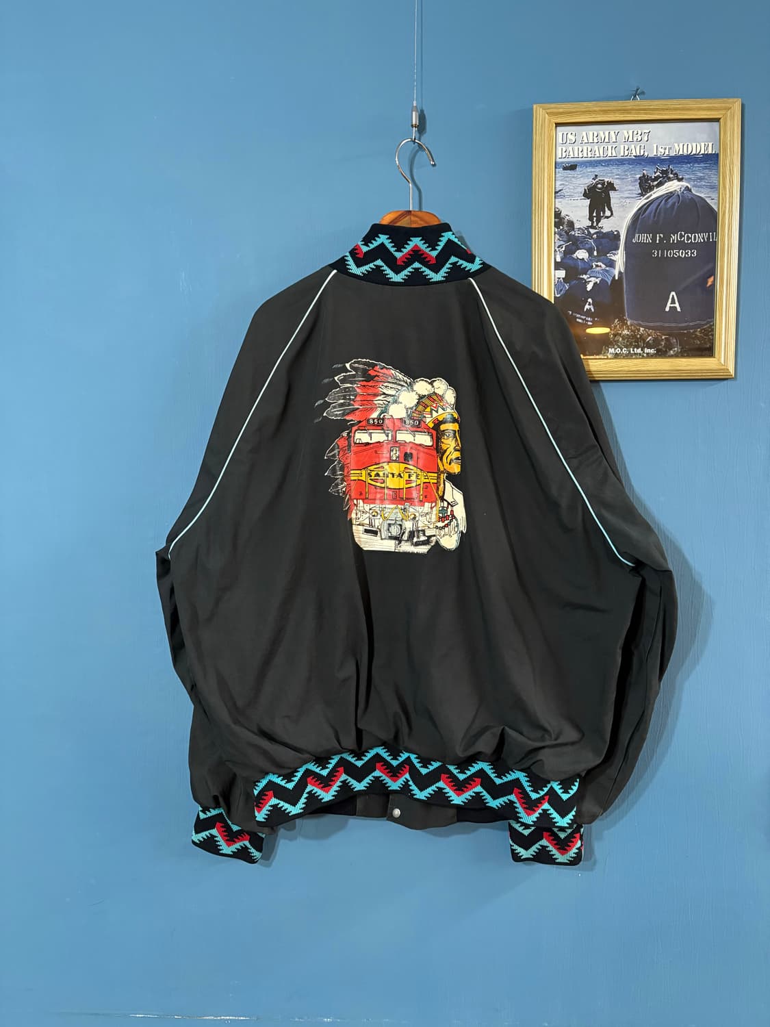80‘s West Ark Aztec pattern varsity JK 상품이미지10