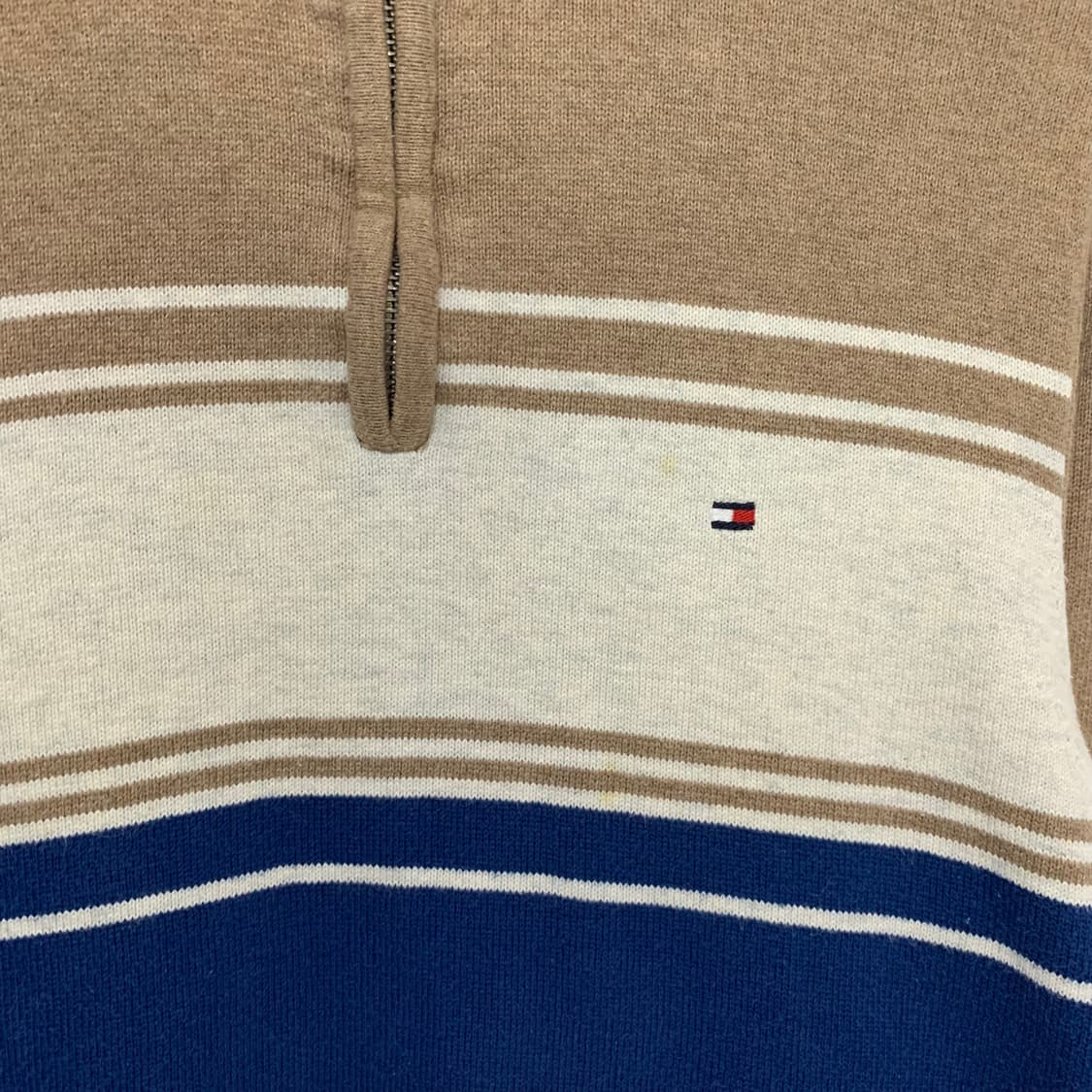 타미힐피거 컬러블록 하프넥 빈티지 반집업 니트 남성 S 상품이미지4