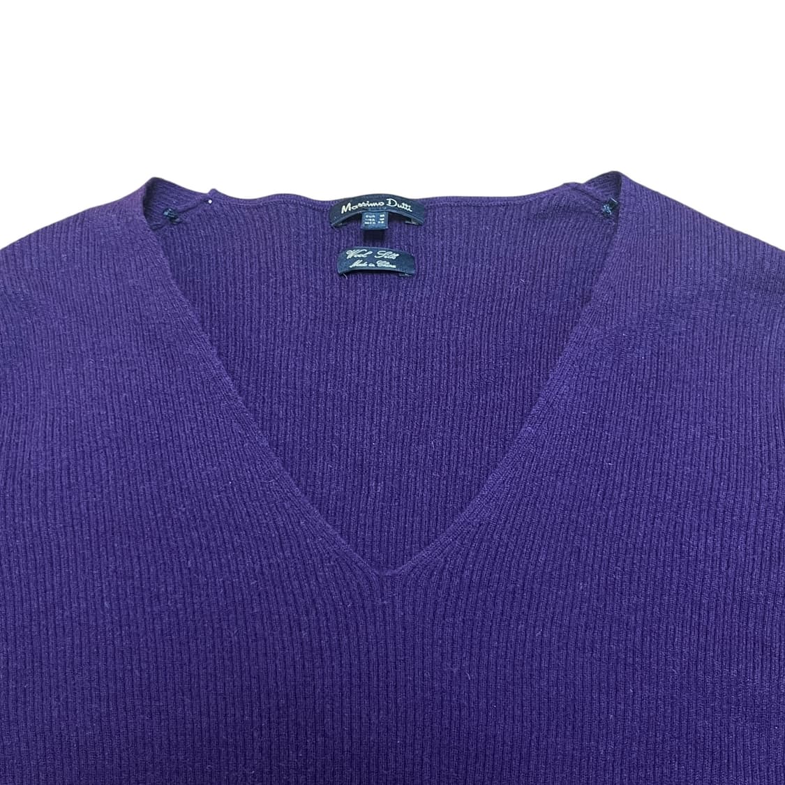 Massimo Dutti 브이넥 울 니트 M 퍼플 상품이미지3