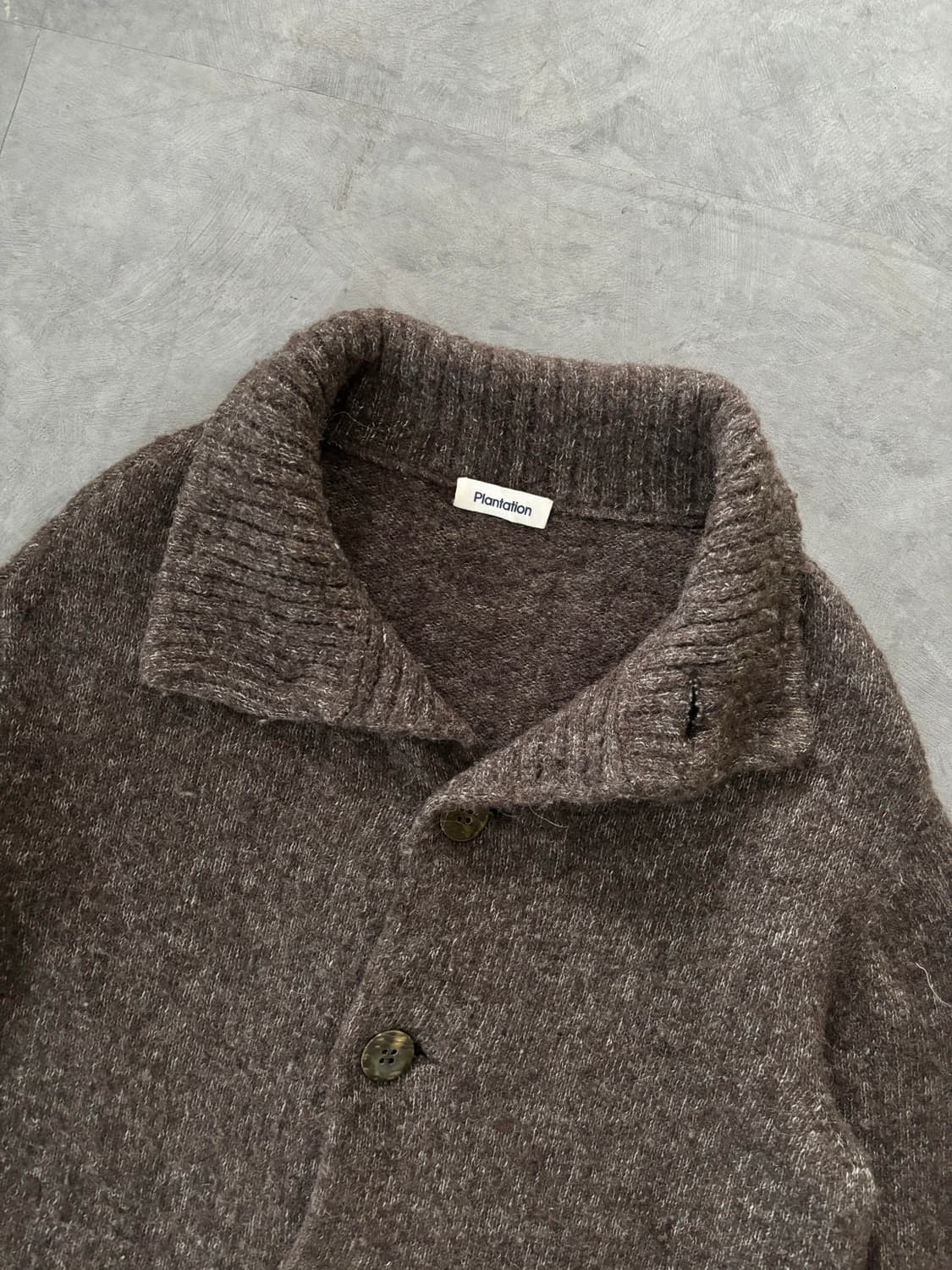 Plantation 플렌테이션 브라운 카라 버튼 가디건 상품이미지5