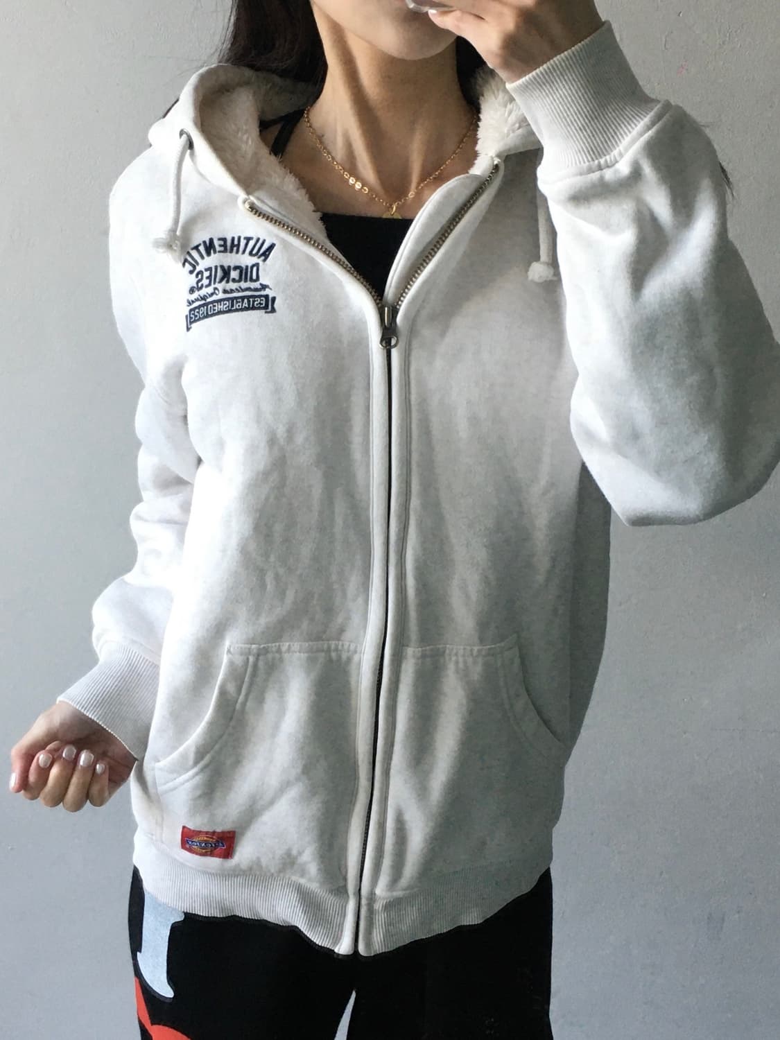 디키즈 가슴로고 양털 후드집업 상품이미지1