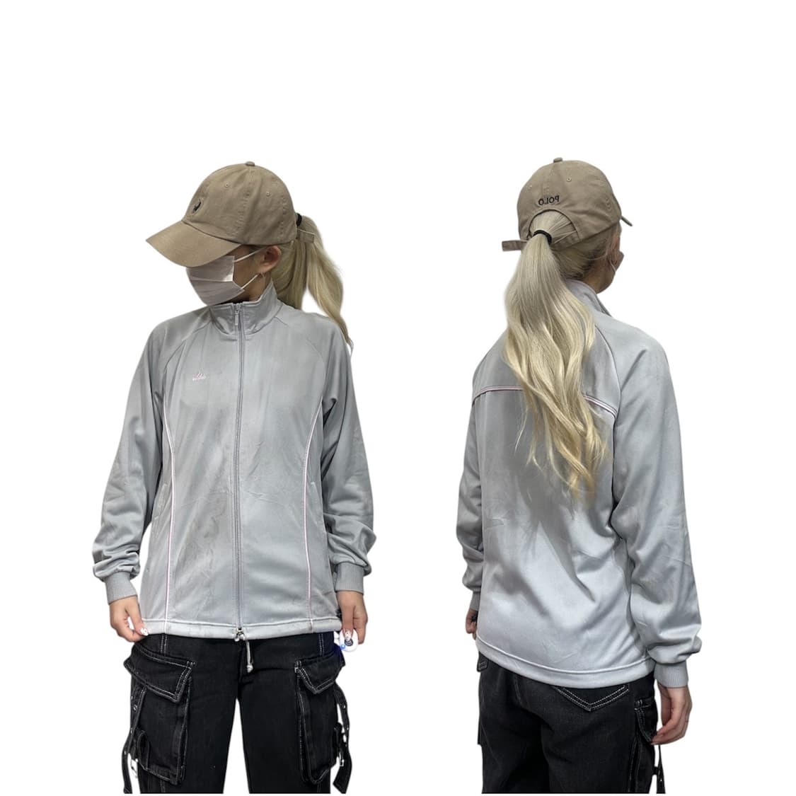 아디다스 차콜 핑크 라인 회색 트랙탑 져지 M 상품이미지1