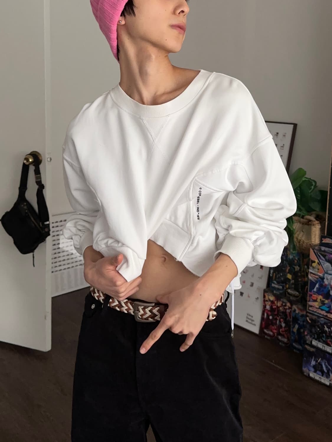 Diesel 리버스 크롭 스웻 셔츠 상품이미지2